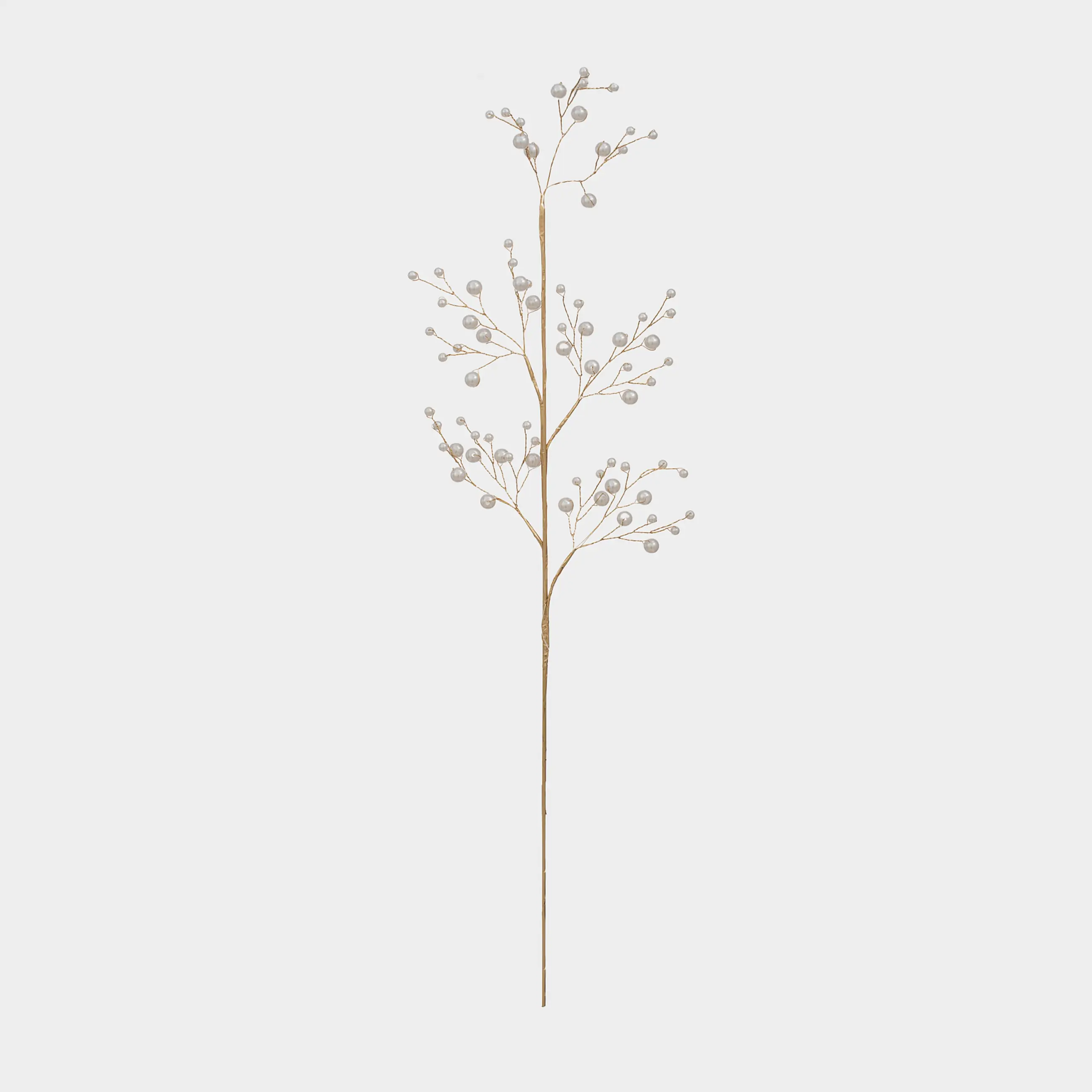 Ветка декоративная, 25 см, пластик/металл, шампань, Жемчужины, Balls decor