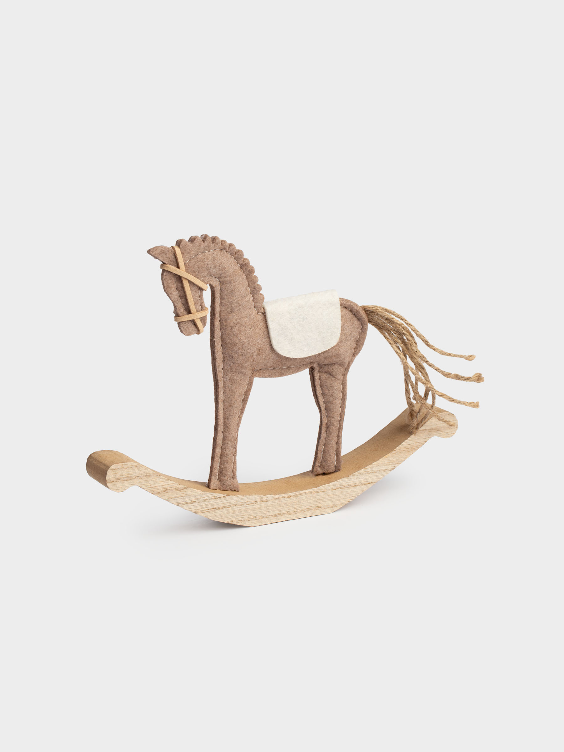 Статуэтка, 21 см, полиэстер/дерево, бежевая, Лошадка, Figure wood, image-1