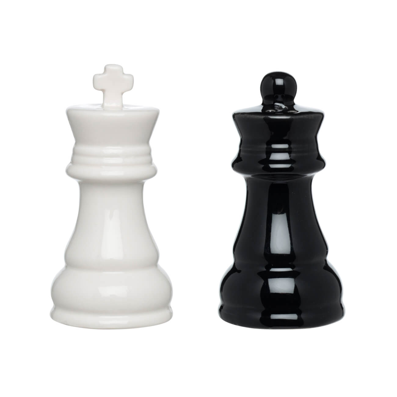 Набор для соли и перца, 9 см, фарфор P, черный/белый, Шахматы, Chess набор 4 в 1 шахматы покер 100 фишек 2 колоды кубики 5 шт 24 х 24 см