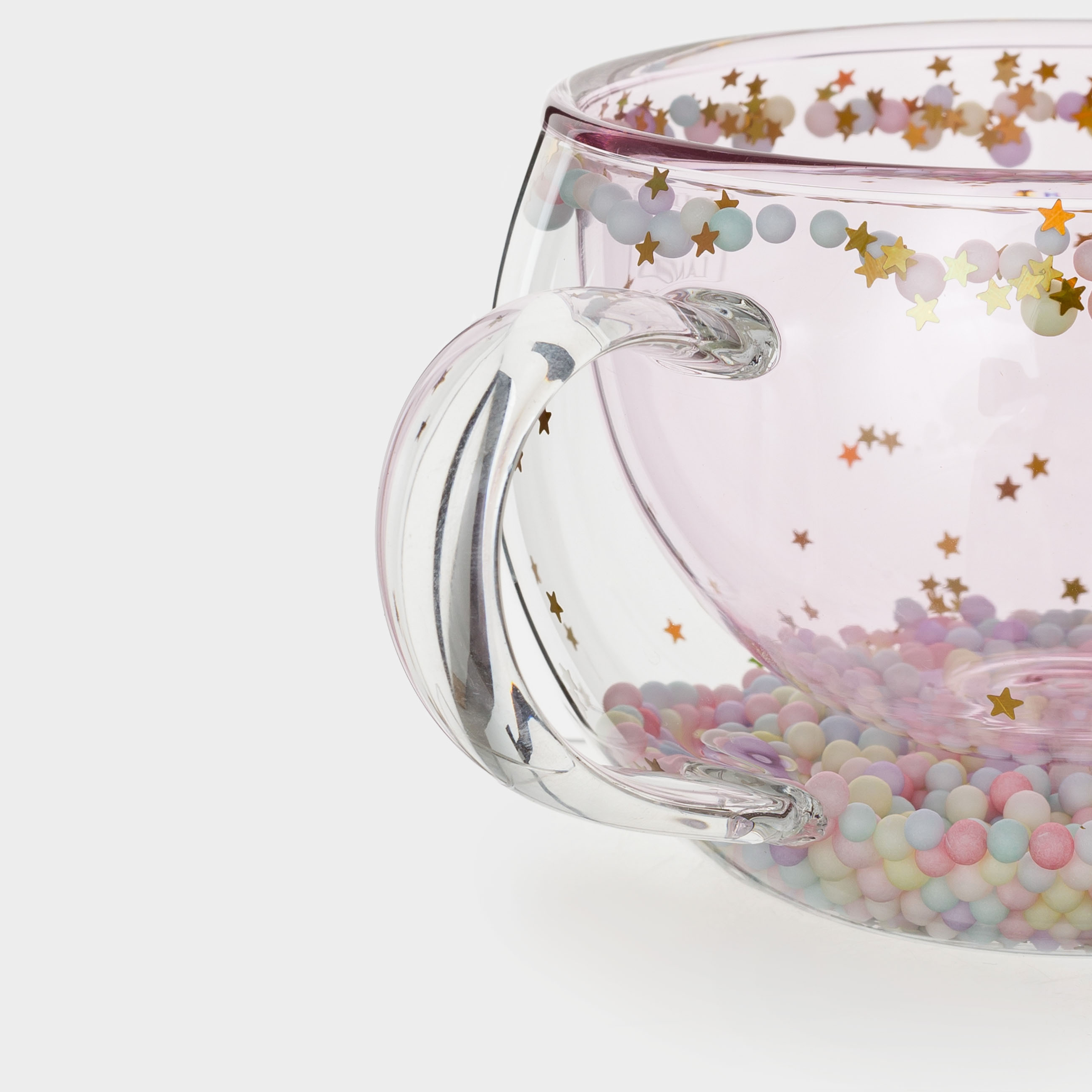Кружка, 270 мл, с шариками, стекло Б, розовая, Звезды, Air sparkly, image-2