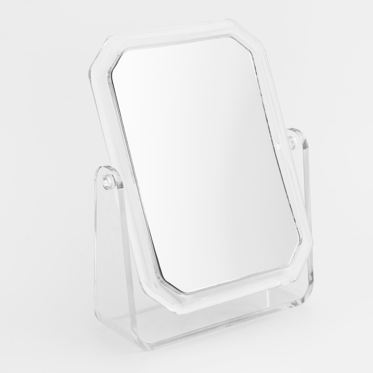 Зеркало настольное, 14 см, двустороннее, пластик, прямоугольное настольное косметическое зеркало vanstore