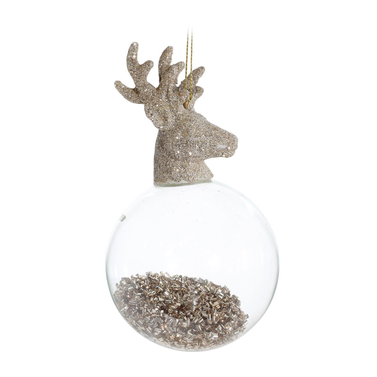 

Игрушка елочная, 13 см, стекло, золотистый, Шар с оленем, Winter deer