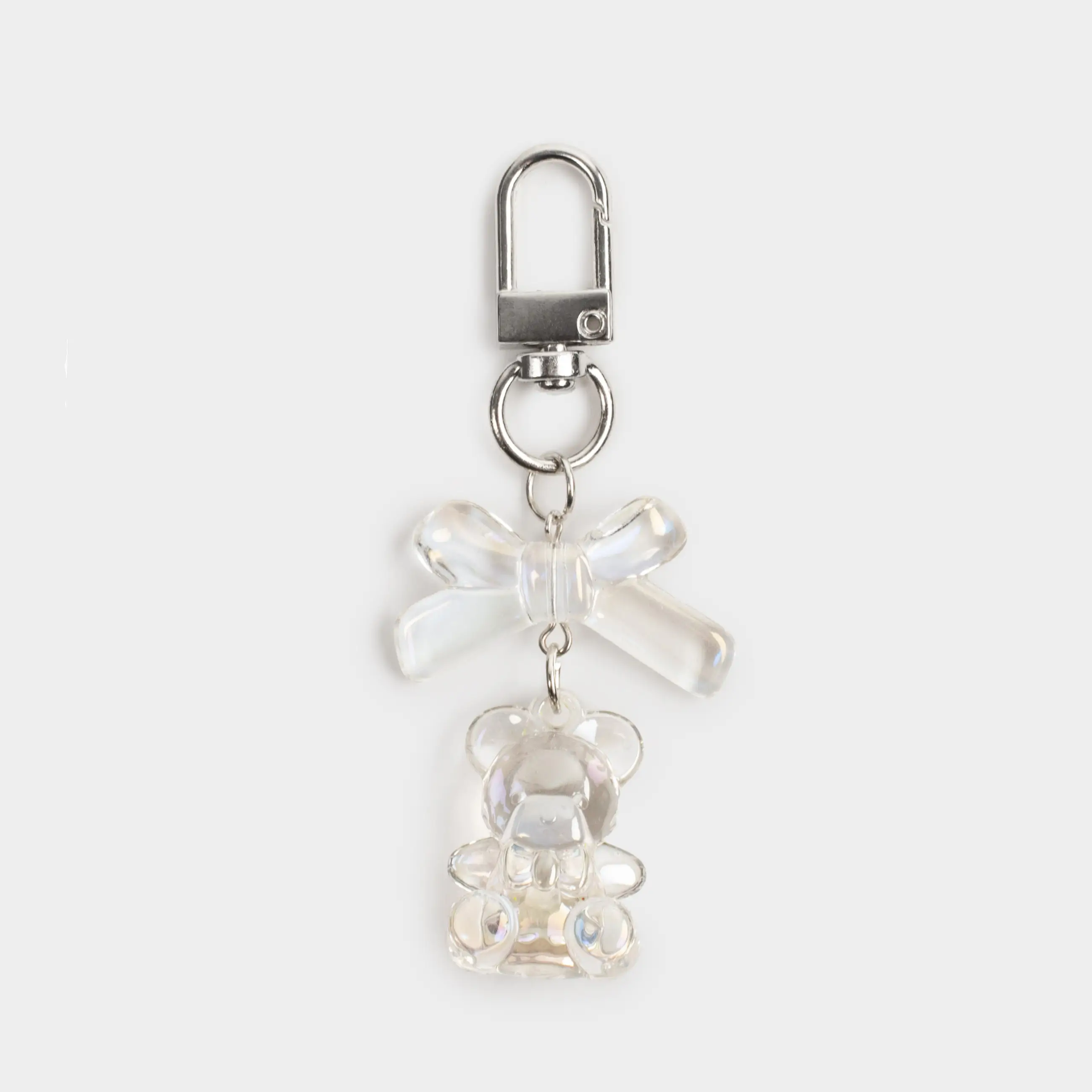 Брелок, 8 см, акрил/металл, перламутр, Мишка, Keychain polar