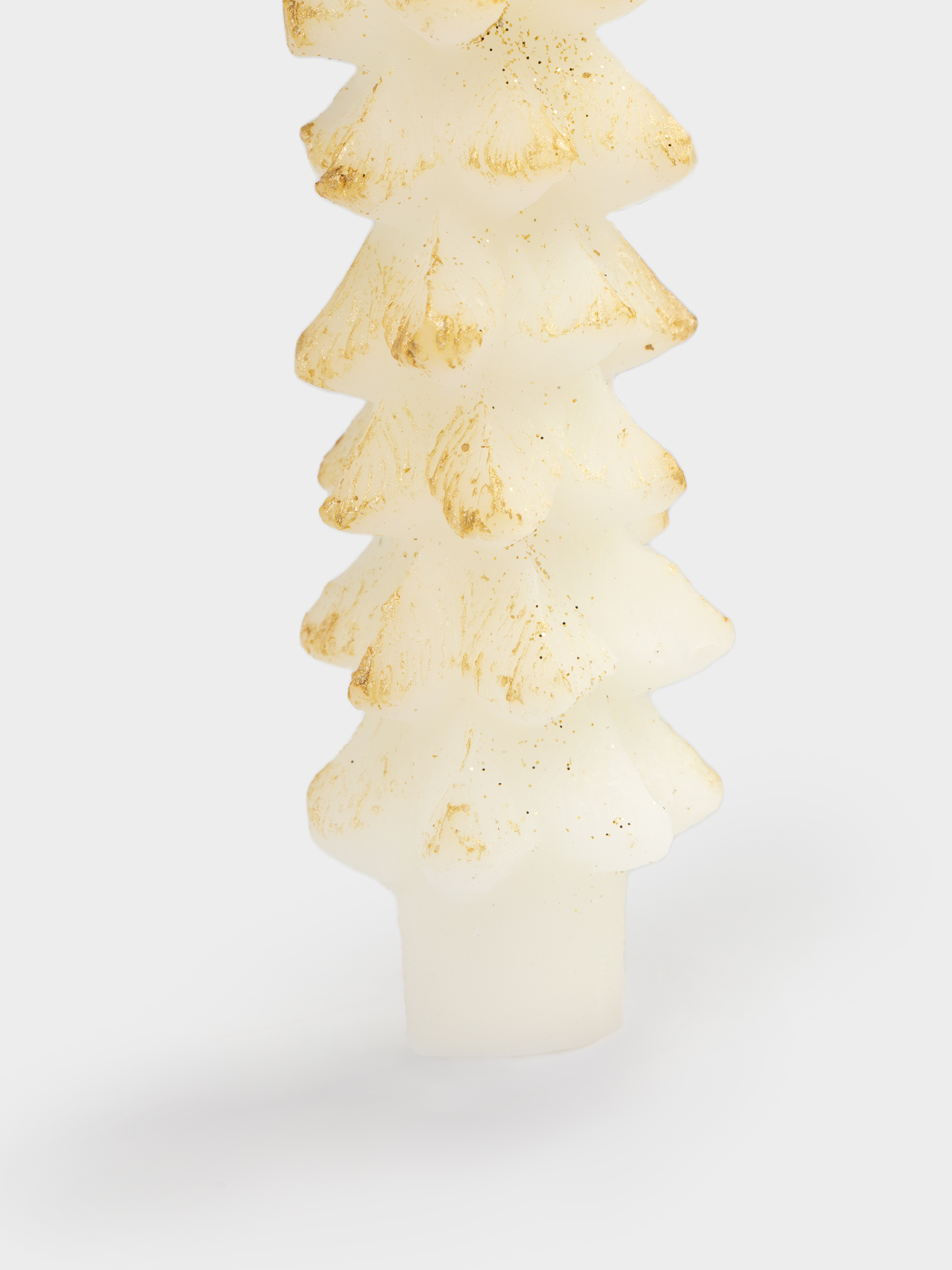 Свеча, 25 см, тонкая, с блестками, шампань, Елка, Fir candle, image-2