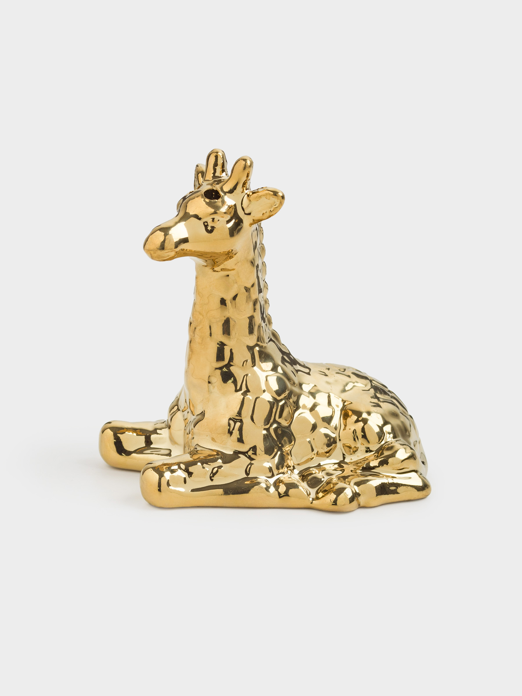Емкость для соли или перца, 9 см, фарфор P, золотистая, Жираф, Giraffe, image-0