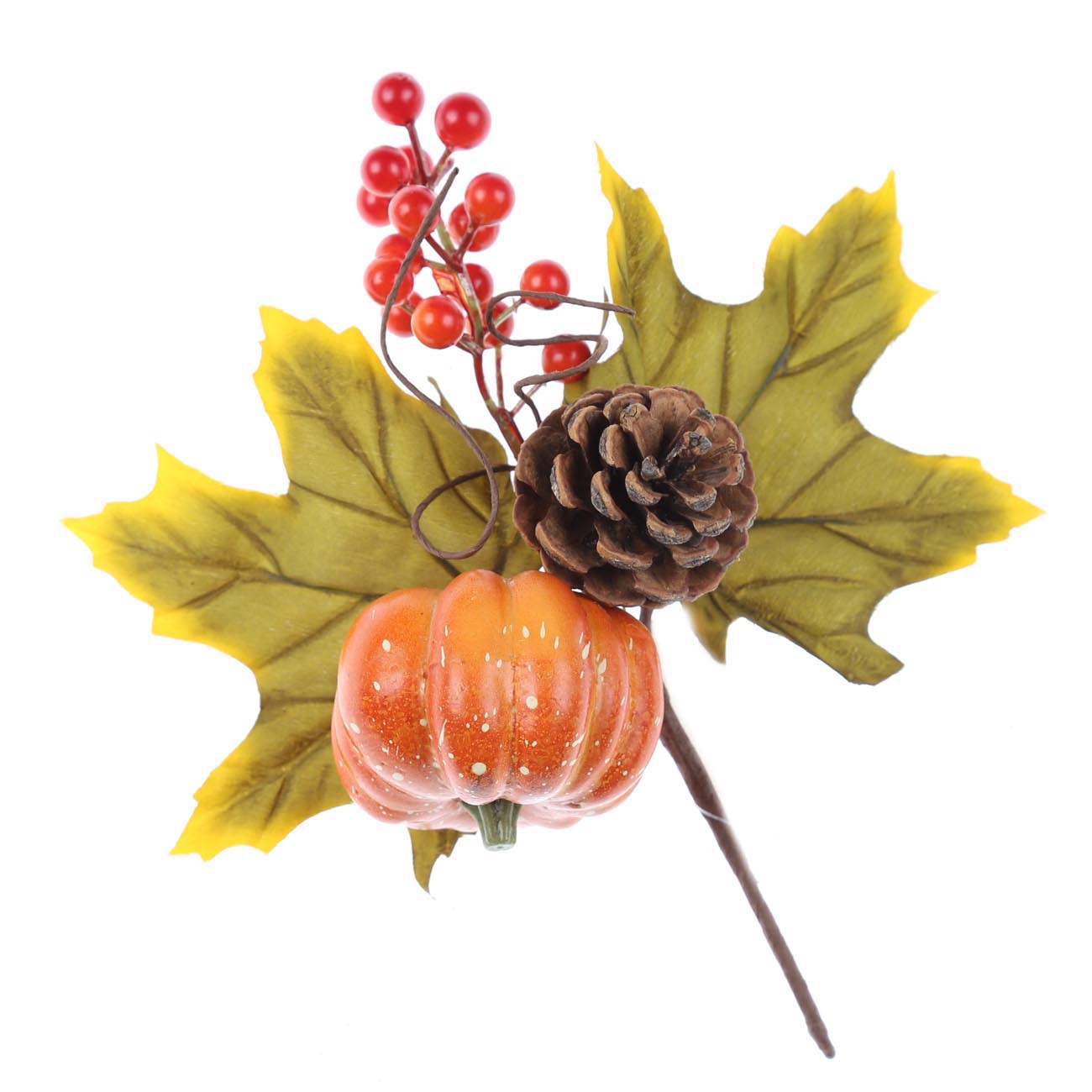 

Ветка декоративная, 26 см, пенопласт/пластик, Оранжевая тыква с шишкой, Pumpkin