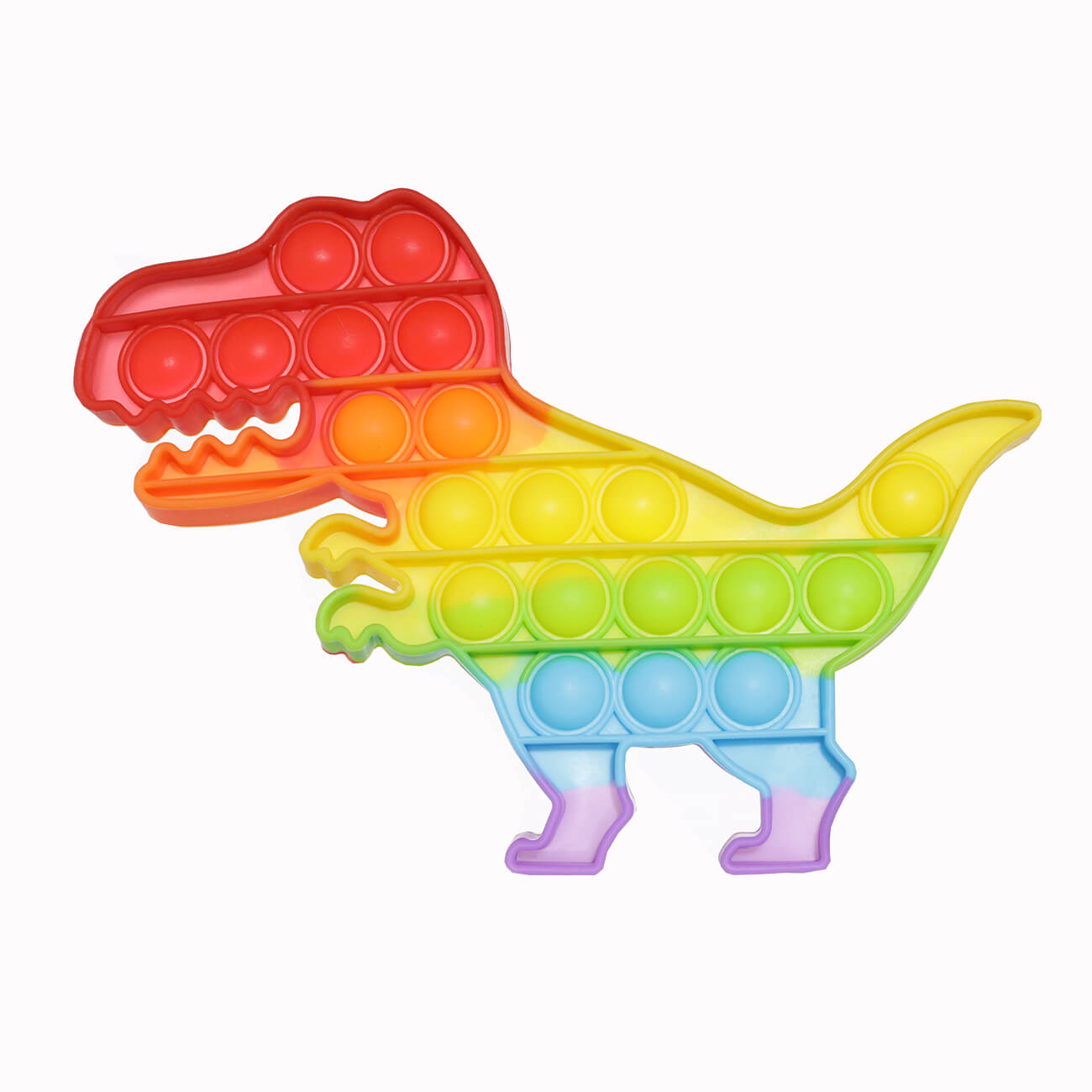 Игрушка-антистресс Pop-it, 19х14 см, силикон, цветная, Динозавр, Pop-it антистресс игрушка pop it резиновые пузырьки разно ный
