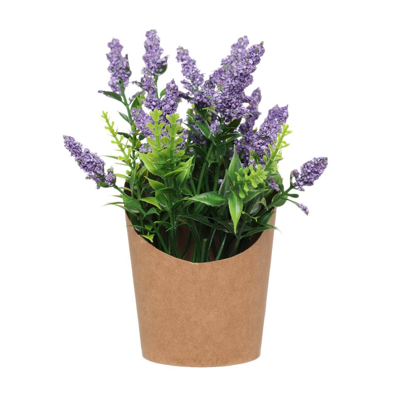 Растение искусственное, 16 см, в крафте, полиэстер/бумага, Лаванда, Lavender tetra decoart green cabomba 4 xl растение аквариумное