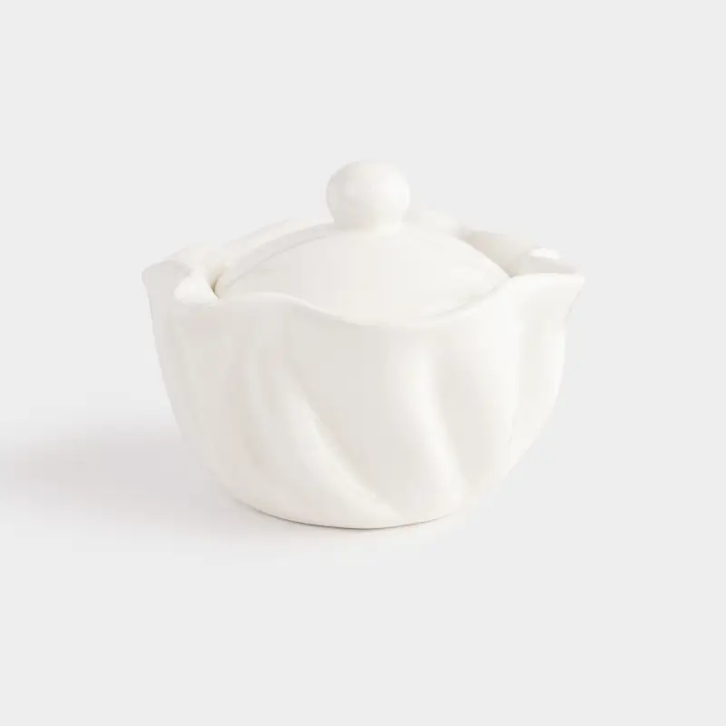 Шкатулка для украшений, 11х9 см, керамика, молочная, Мятый эффект, Crumple ,image-0