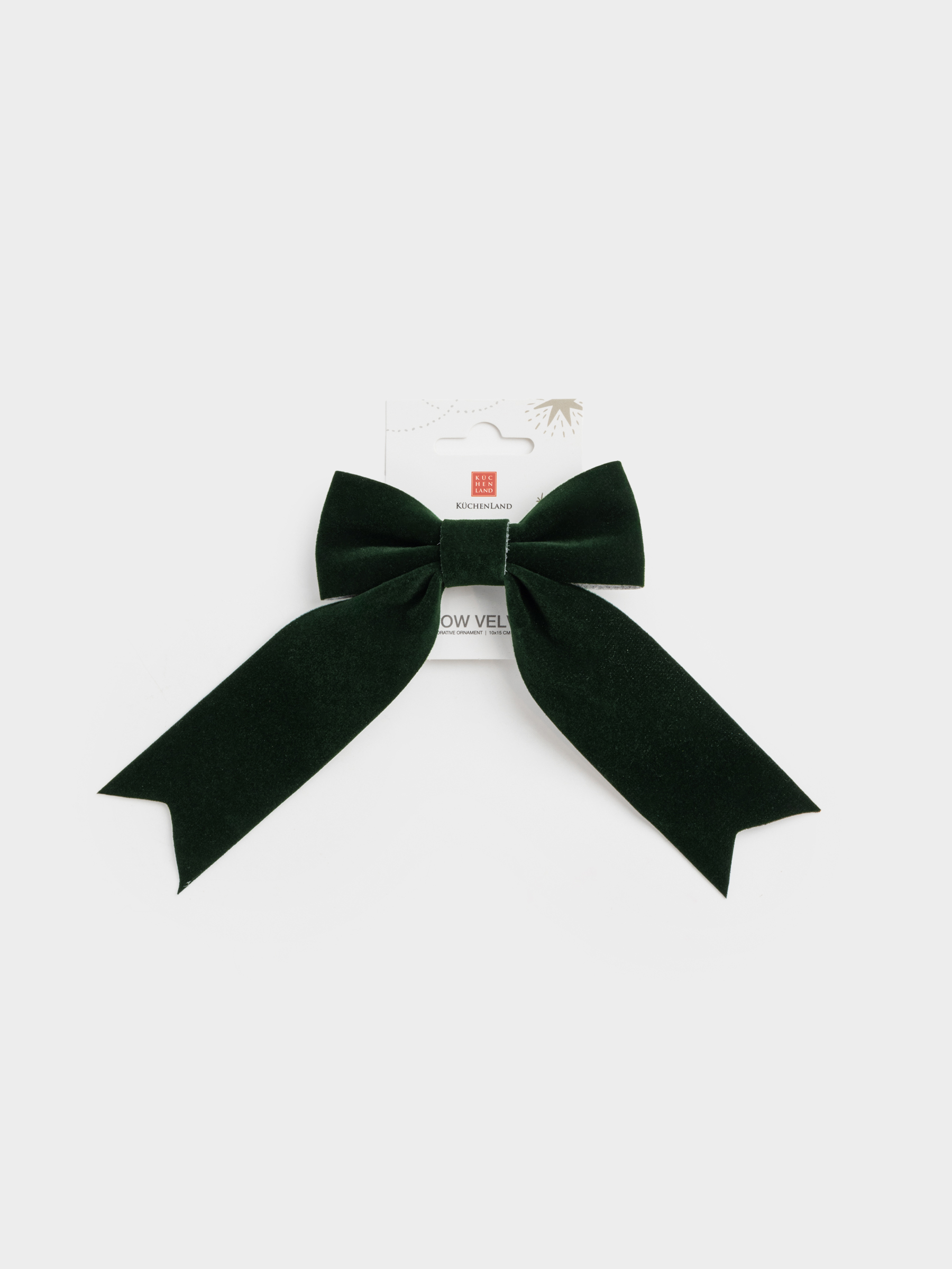 Украшение декоративное, 15 см, на клипсе, полиэстер, зеленое, Бант, Bow velvet, image-4