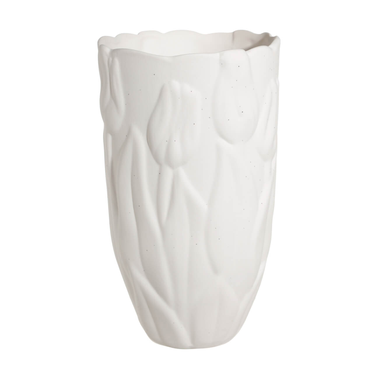 ваза одуванчик гжель фарфор 10 см Ваза для цветов, 20 см, декоративная, фарфор P, белая, в крапинку, Тюльпаны, Tulip