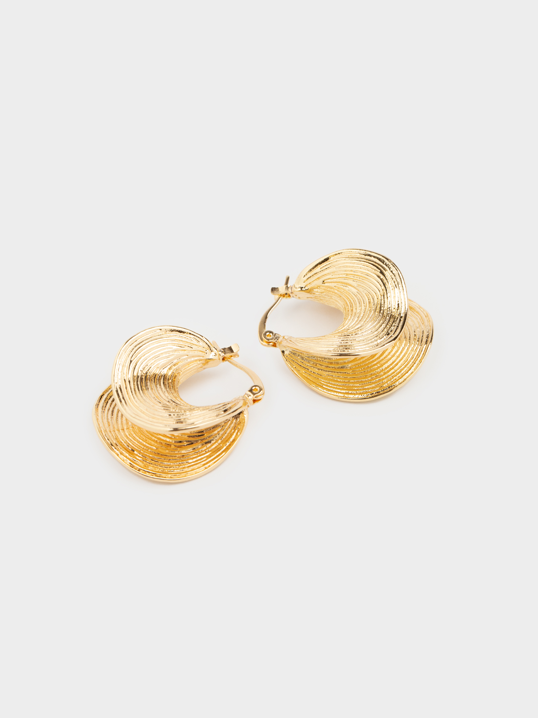 Серьги, 3 см, 2 шт, металл, золотистые, Абстракция, Jewelry, image-5