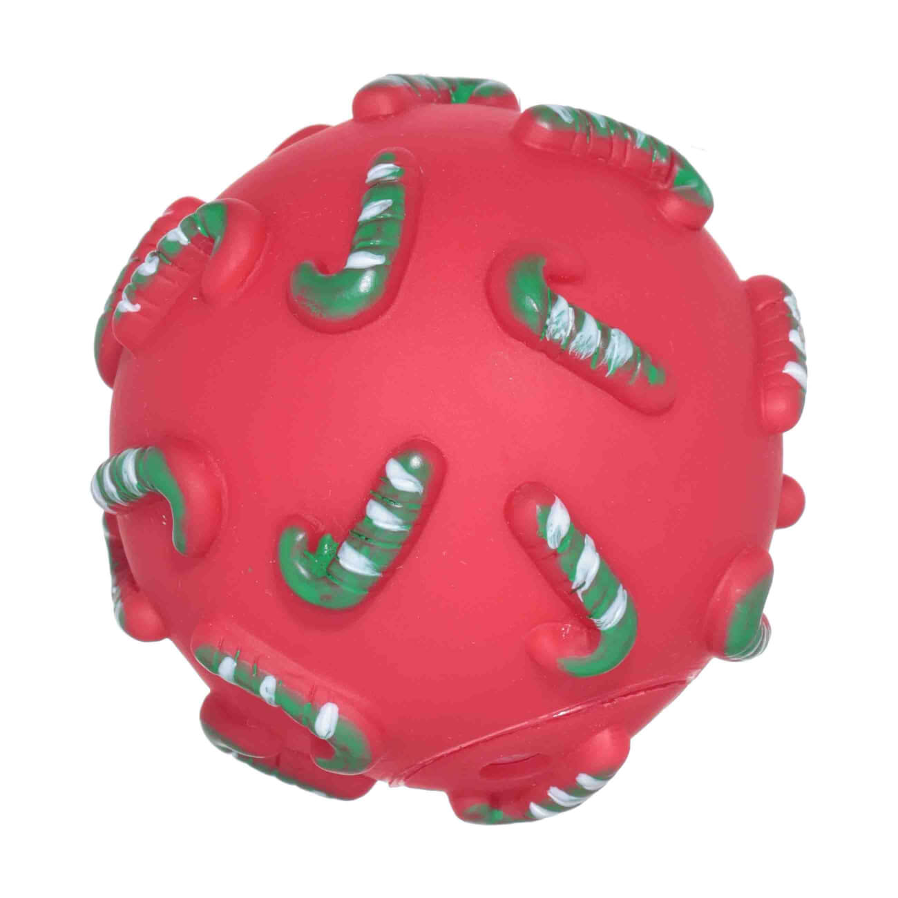 Игрушка для собак, 8 см, с пищалкой, резина, красная, Мяч, Christmas pet