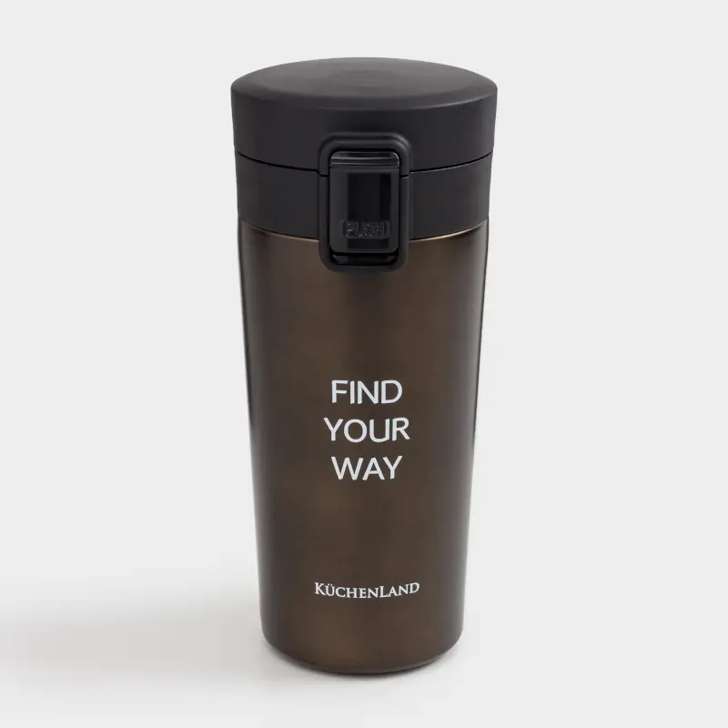 Термокружка, 380 мл, сталь/пластик, графитовая, матовая, Find your way, Voyage ,image-0