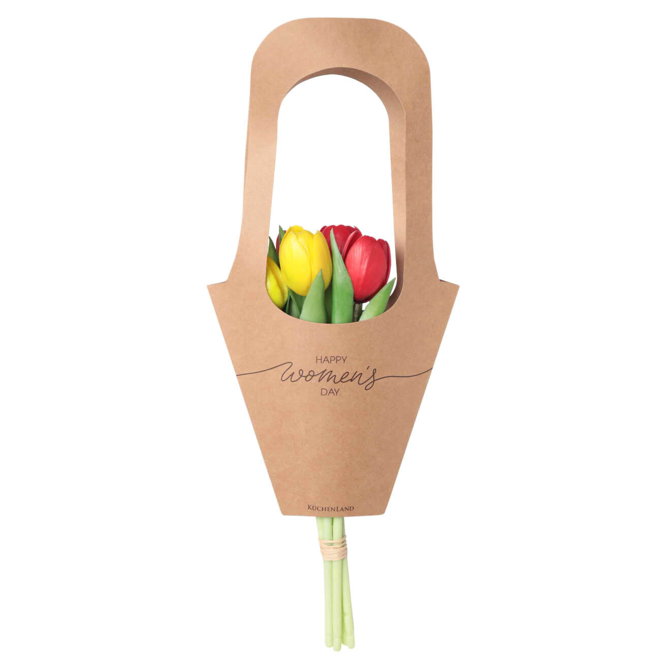 Букет декоративный, 29 см, в упаковке, ТЭП/бумага, Желтые и красные тюльпаны, Tulip garden букет тюльпаны 50 см 51 шт