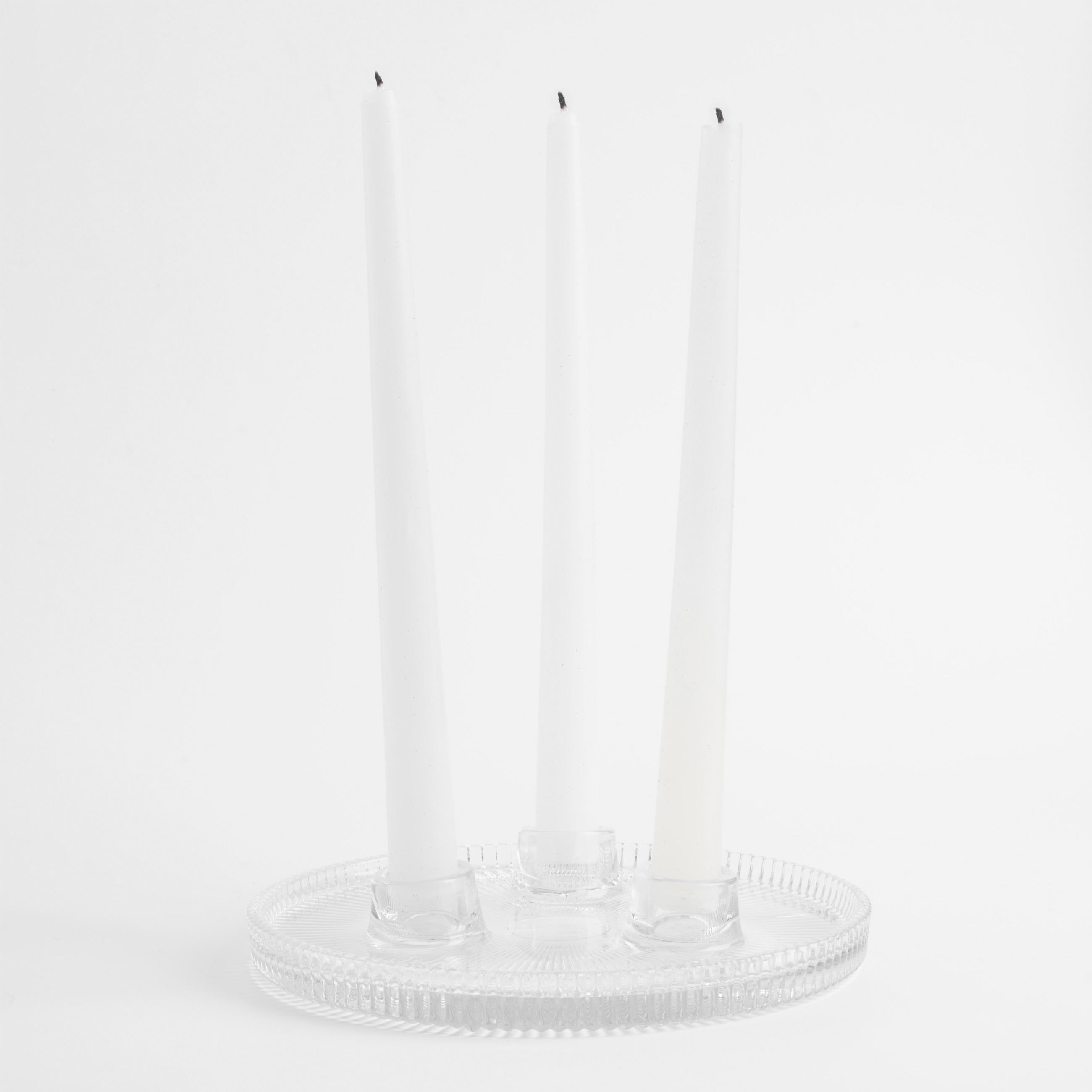 Подсвечник, 20 см, для трех тонких свечей, стекло Р, Ribby изображение № 7