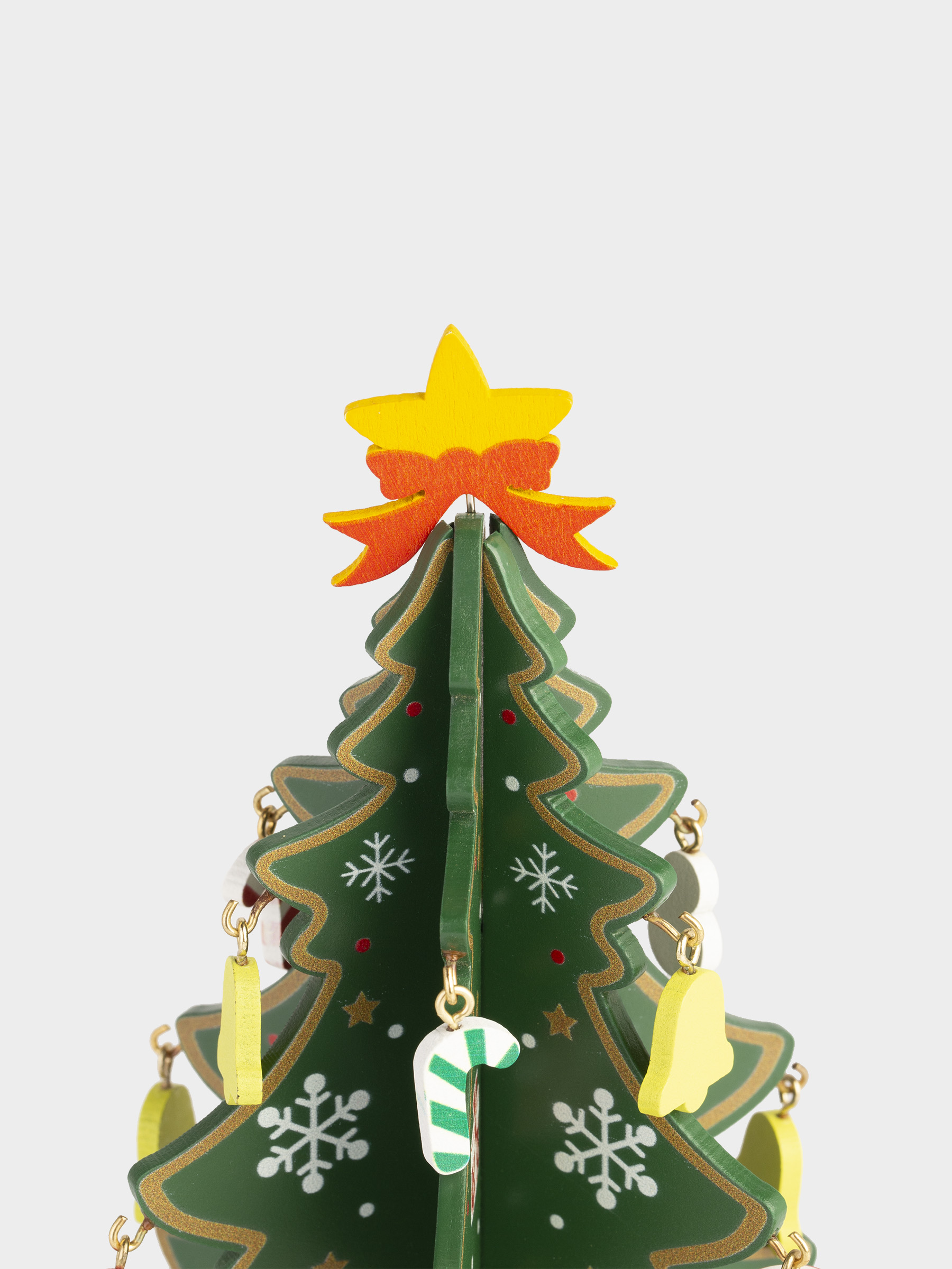 Статуэтка, 18 см, с подвесками, МДФ, зеленая, Ель с игрушками, Christmas style, image-2