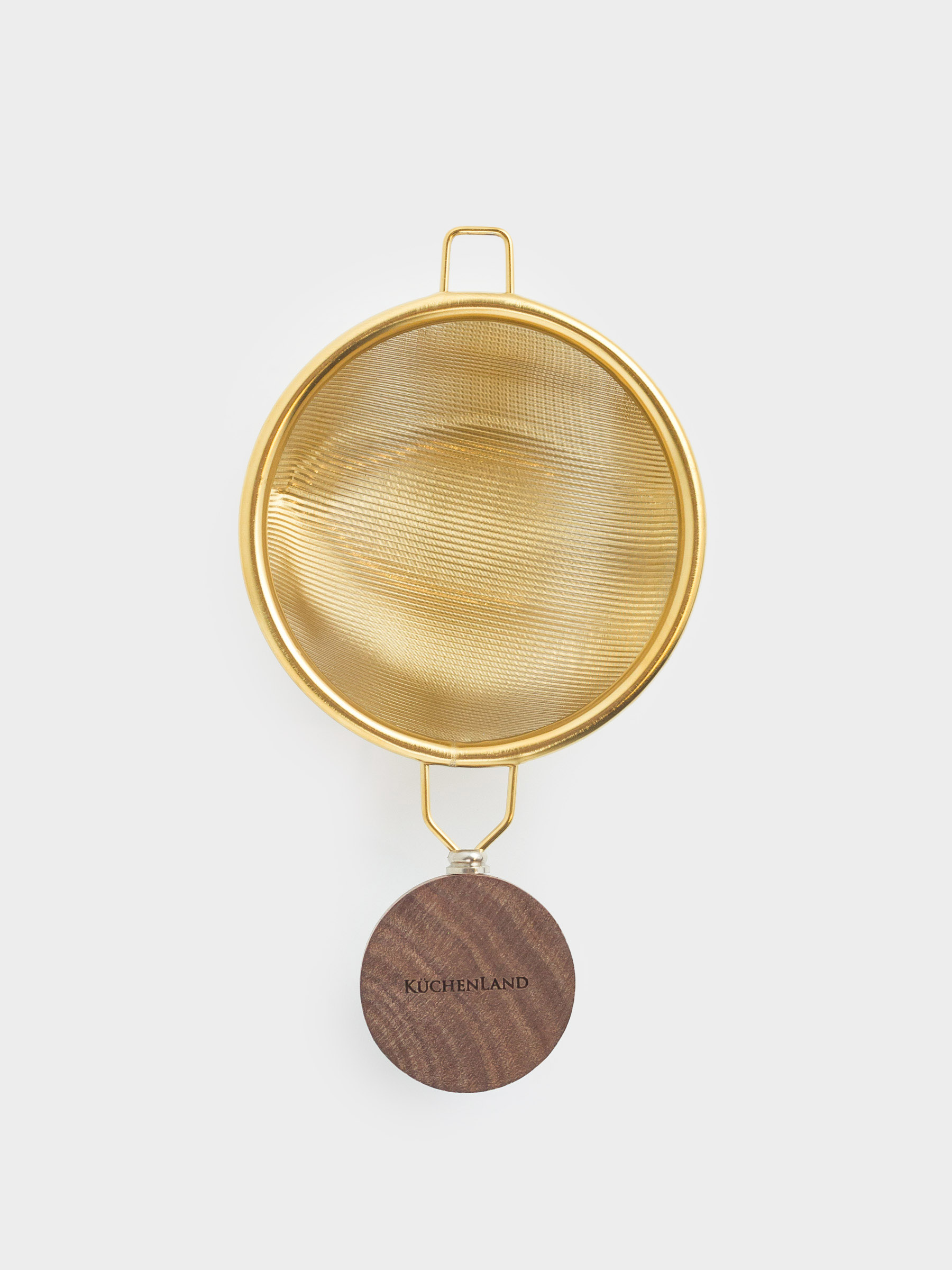 Сито для заваривания чая, 14 см, сталь/дерево, золотистое, Ложка, Classic gold, image-0