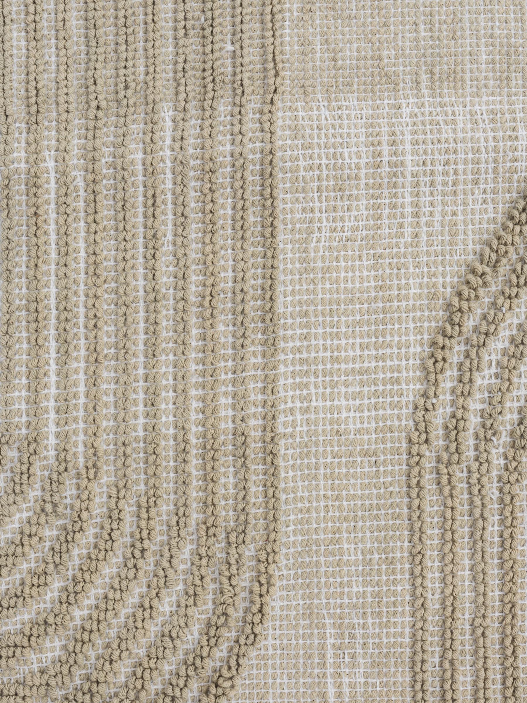 Коврик, 50x80 см, с бахромой, хлопок, песочный, Абстракция, Textured, image-1