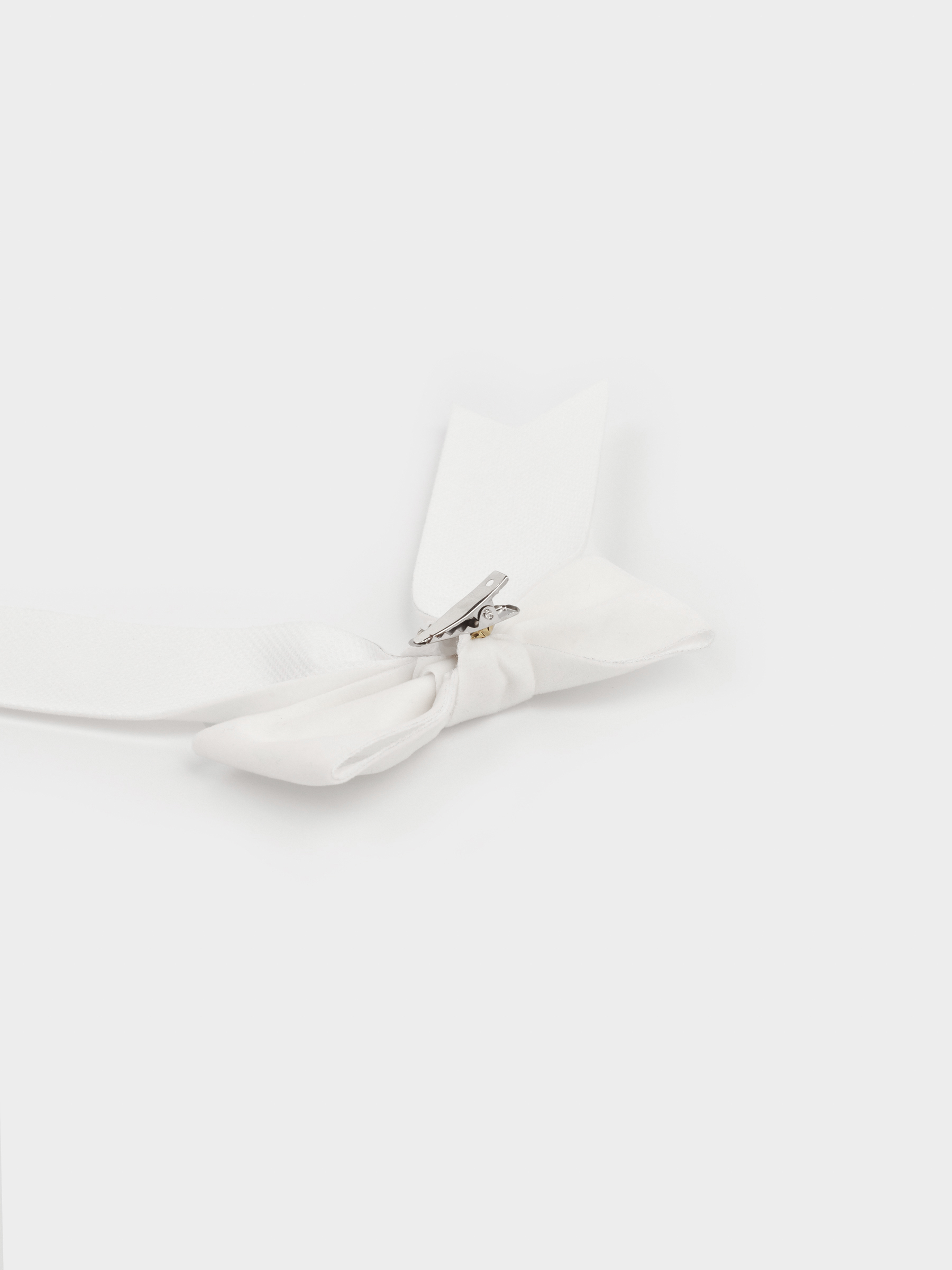 Украшение декоративное, 15х18 см, на клипсе, полиэстер, молочное, Бант, Bow velvet, image-3