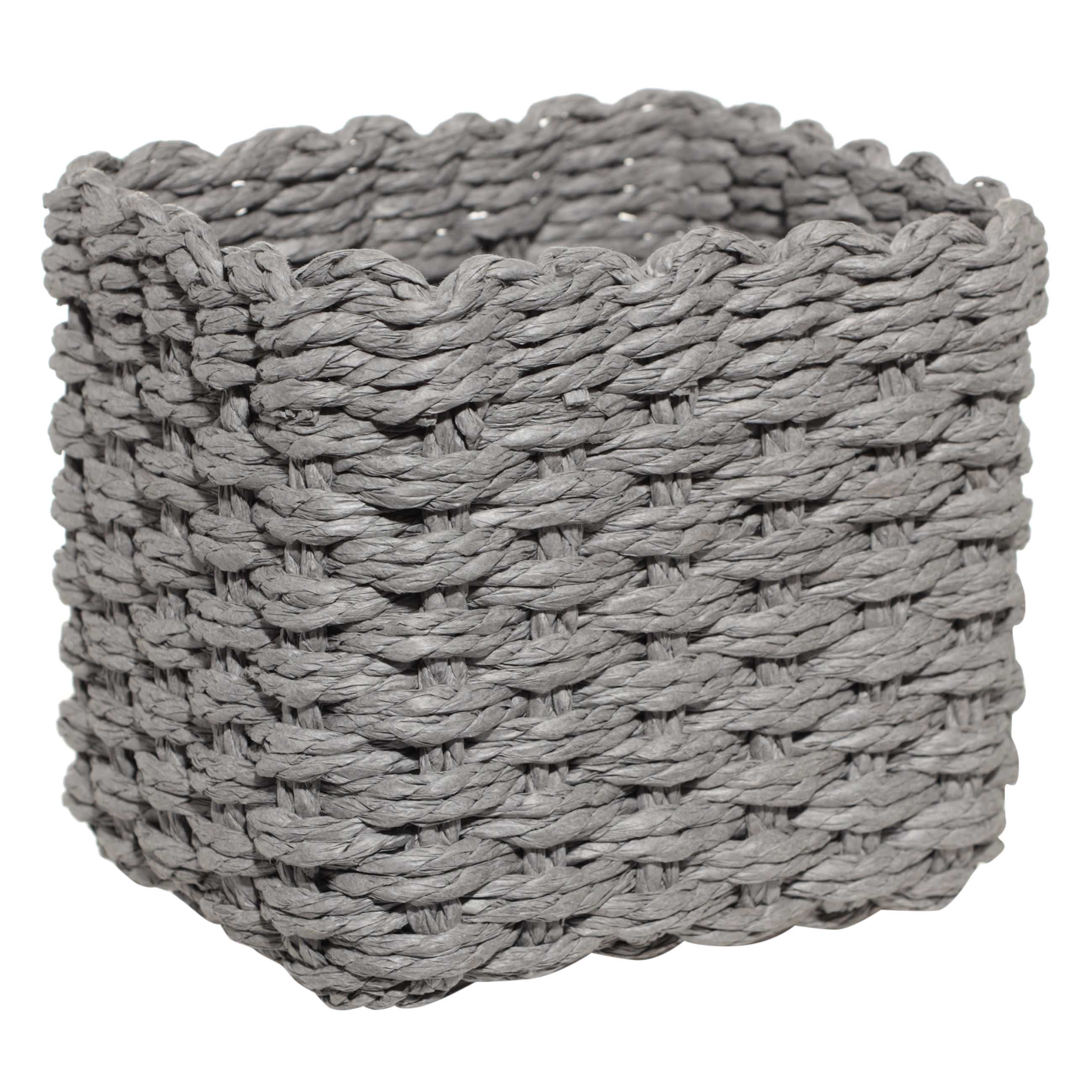 Полотенце, 30х30 см, 4 шт, в корзине, хлопок/целлюлоза, серое/белое, Basket towel