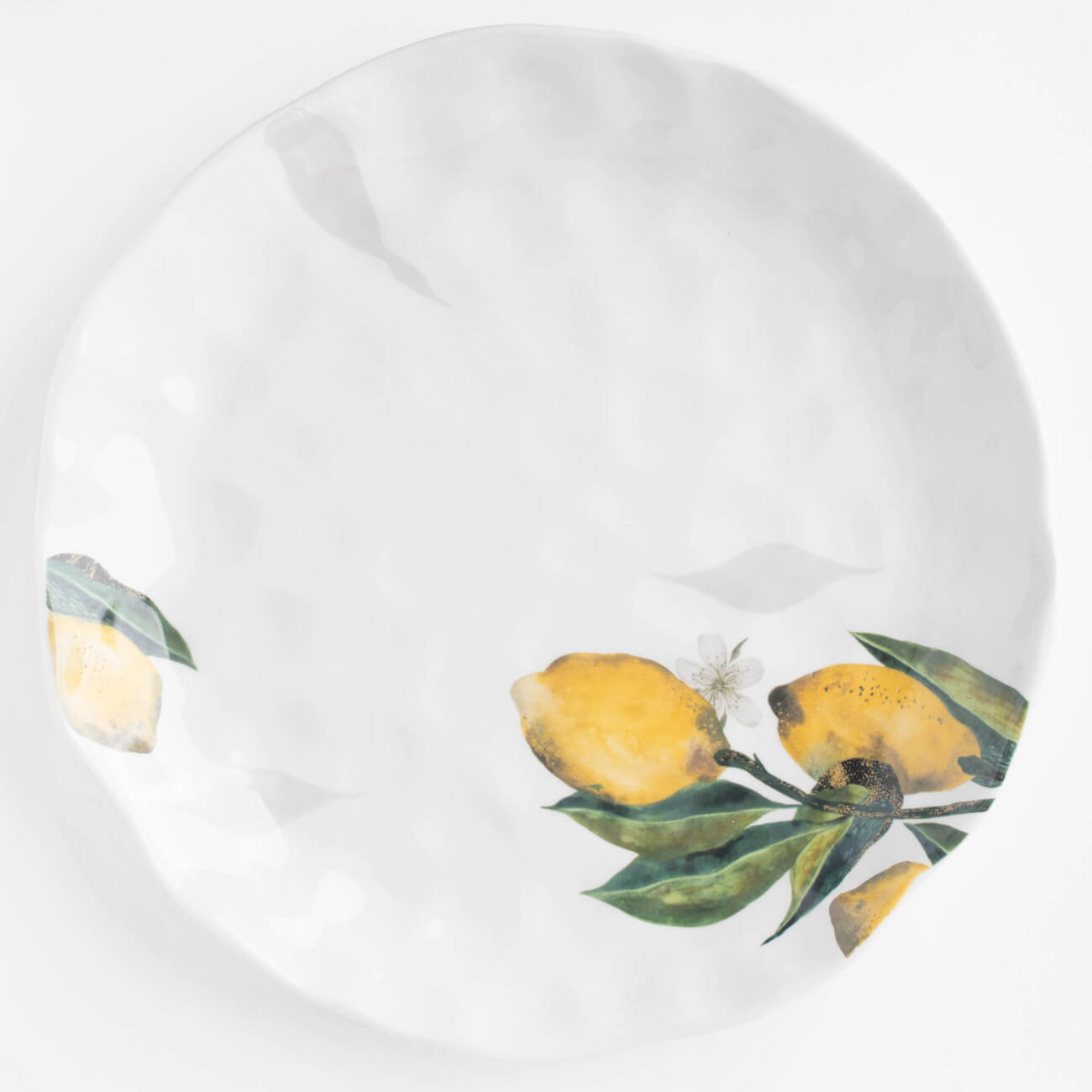 Тарелка обеденная, 27 см, керамика, белая, Лимоны на ветке, Sicily in bloom обеденная группа фредо