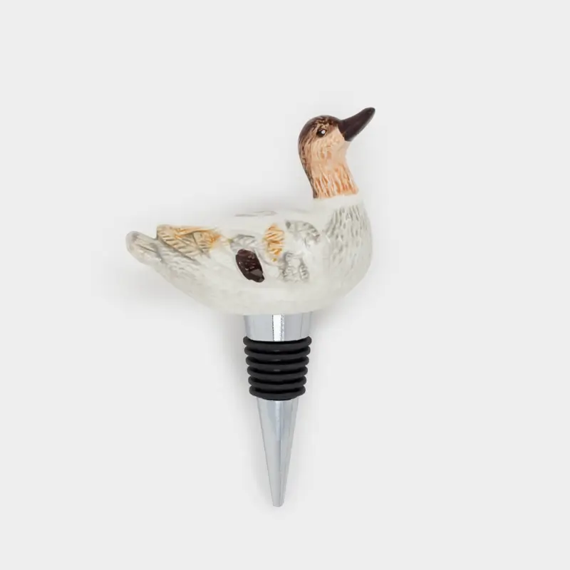 Пробка для винной бутылки, 12 см, металл/керамика, Утенок, Duck, image-0
