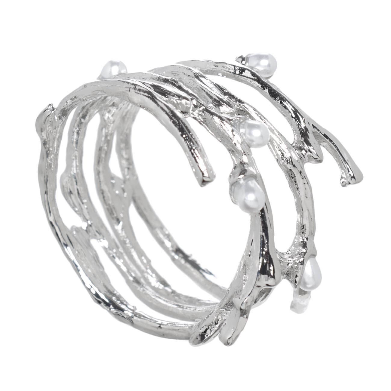 кольцо для салфеток 4 см металл пластик серебристое жемчужины pearl Кольцо для салфеток, 4 см, металл/пластик, серебристое, Жемчужины, Pearl