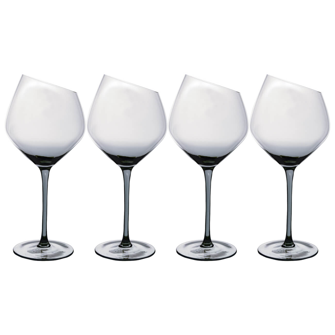 Бокал для красного вина, 560 мл, 4 шт, стекло, серый, Charm L Color