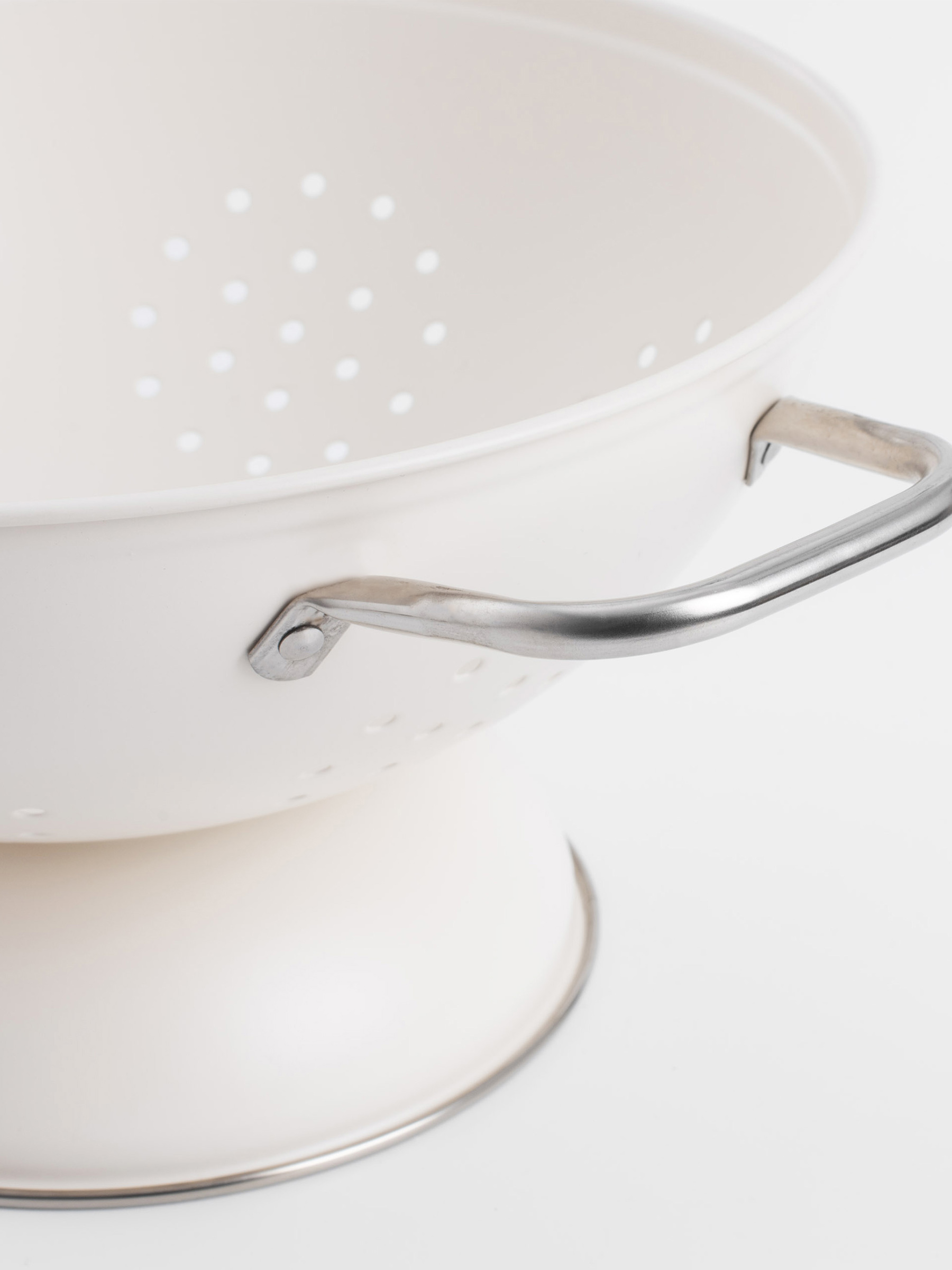 Дуршлаг, 24 см, с двумя ручками, на подставке, металл, молочный, Course, image-4