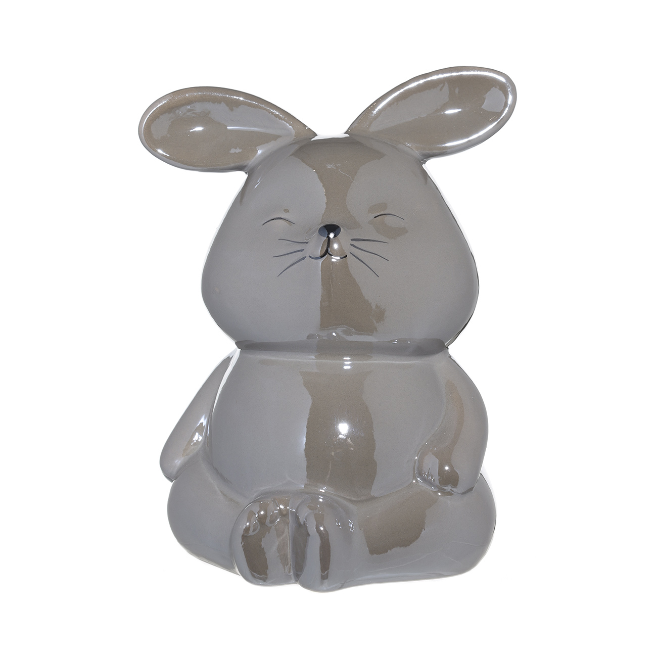 

Копилка, 12 см, керамика, серая, перламутр, Кролик, Rabbit