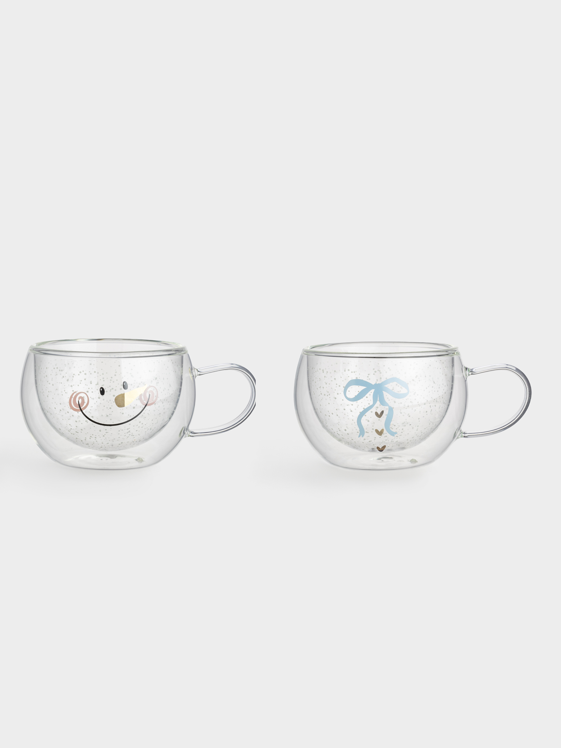 Кружка, 270 мл, 2 шт, стекло Б, перламутр, Снеговик, Air polar, image-1