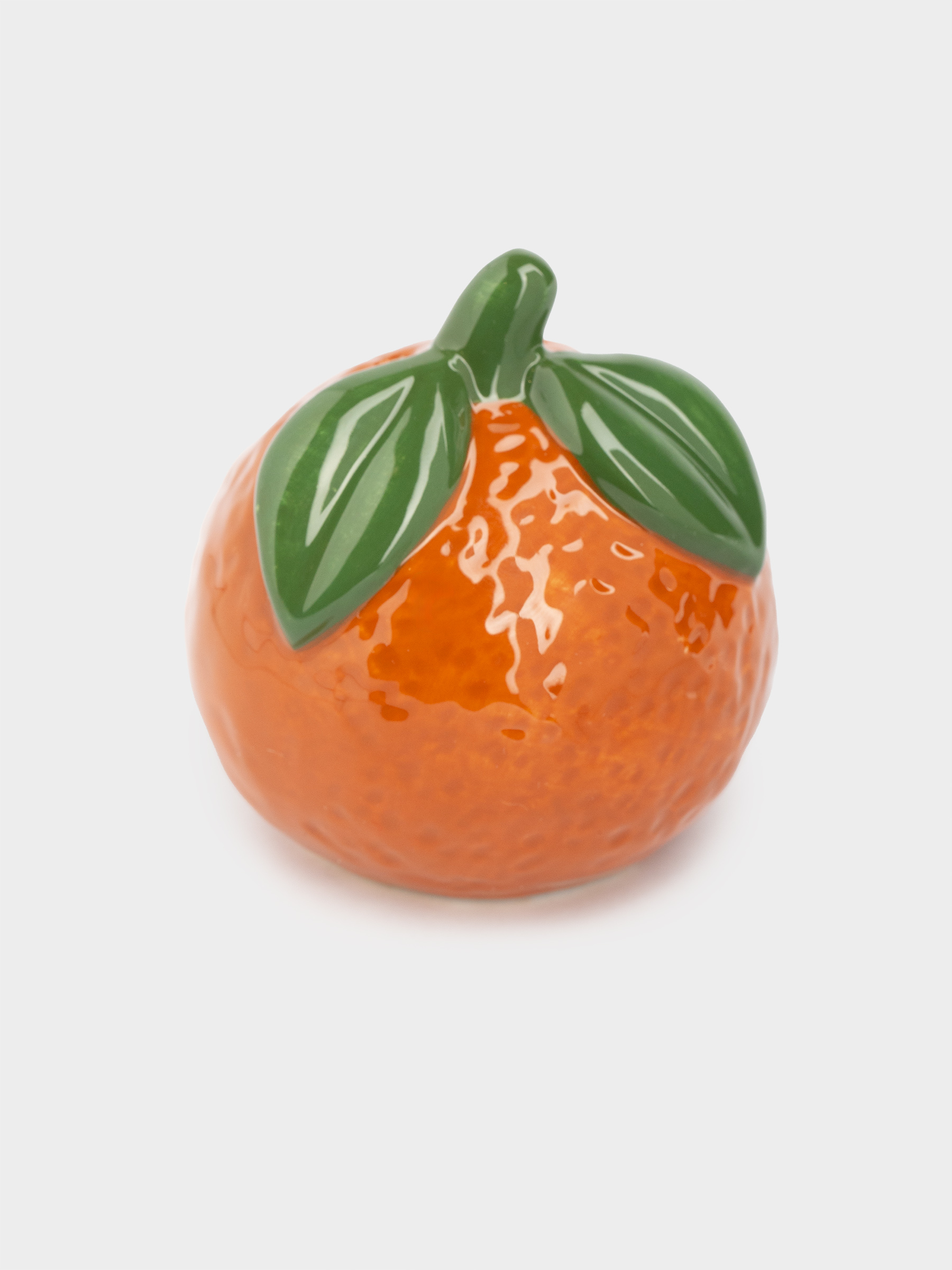 Емкость для соли или перца, 7 см, керамика, оранжевая, Мандарин с листьями, Fruits, image-2