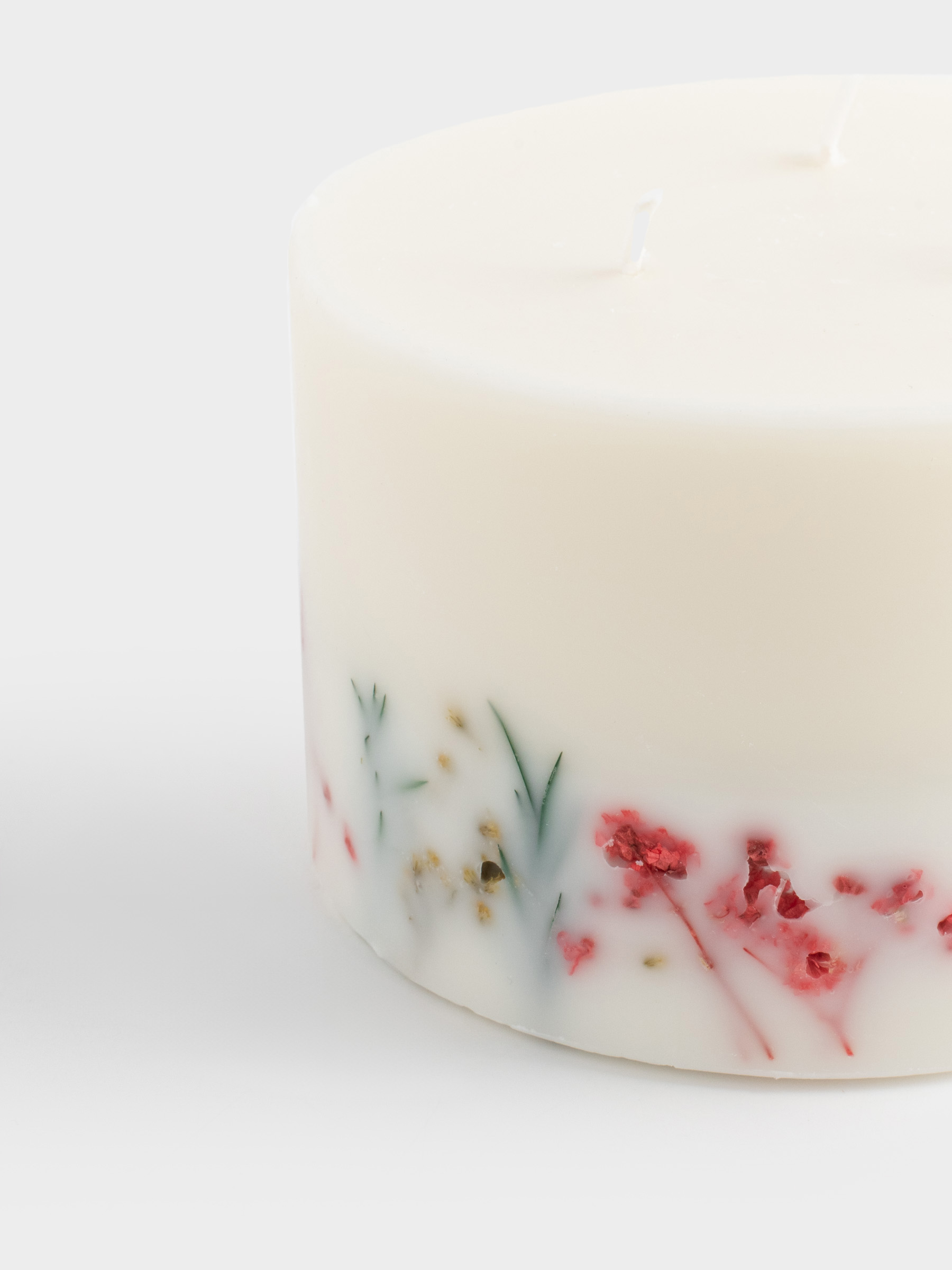 Свеча ароматическая, 7 см, три фитиля, с сухоцветами, белая, Sage Fragrance, Balmy spring, image-4