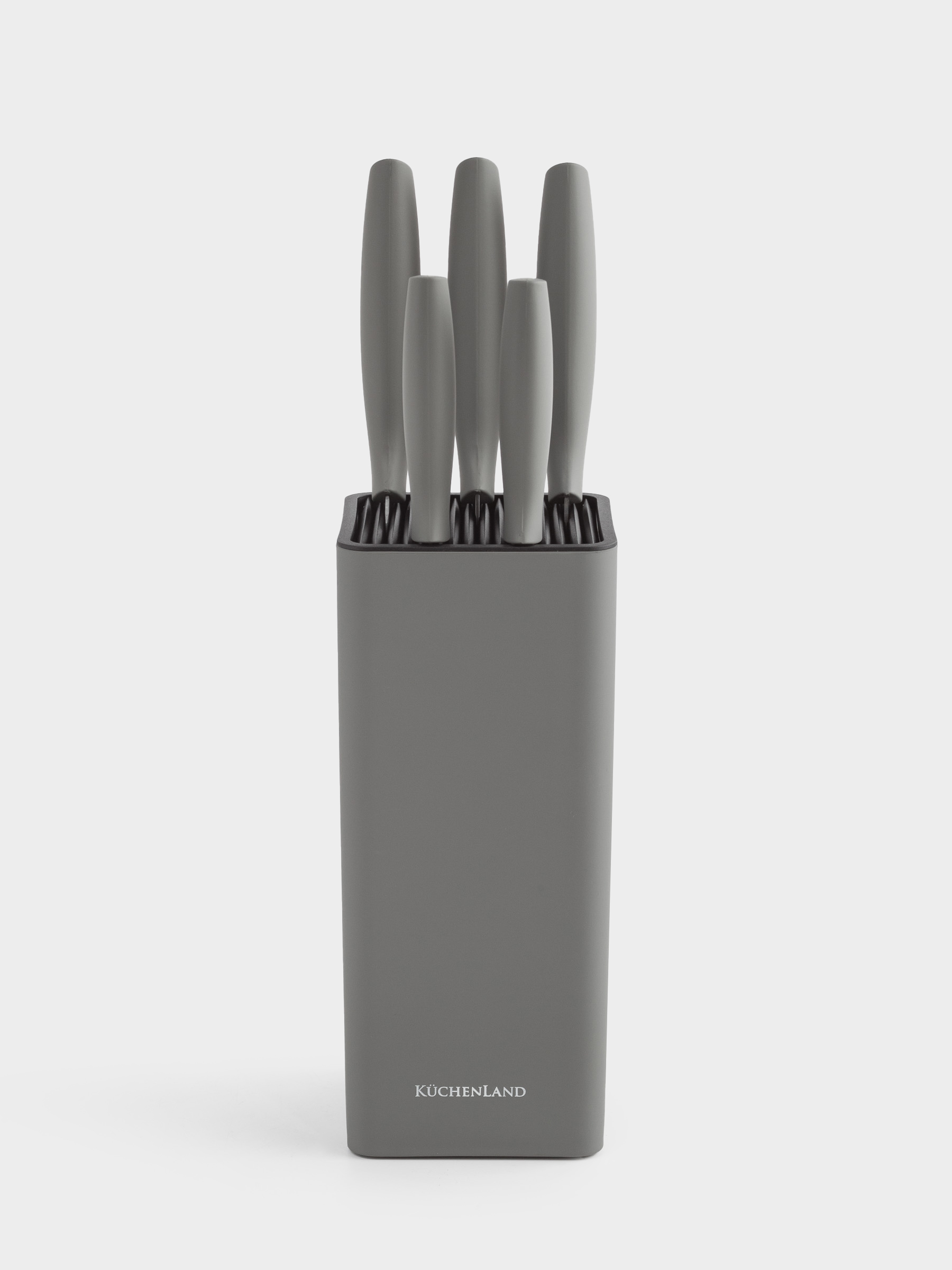 Набор ножей, 5 пр, в подставке, сталь/пластик, серый, Grey steel, image-6