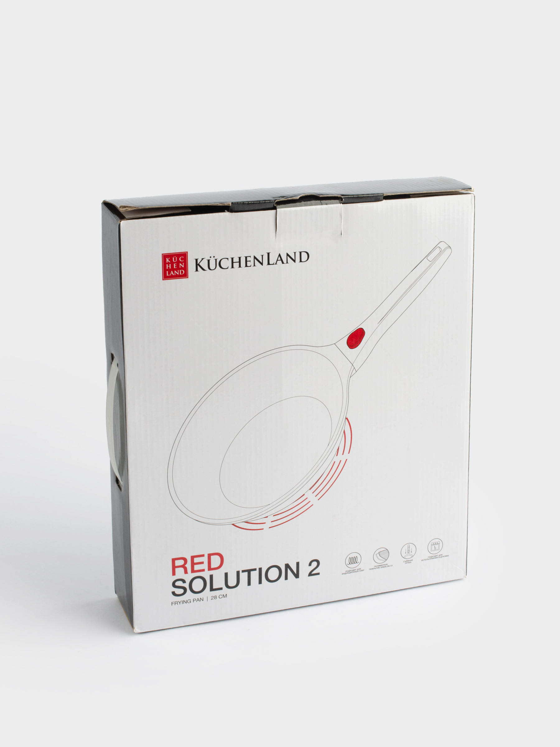 Сковорода, 28 см, съемная ручка, с покрытием, алюминий, Solution Red 2, image-10