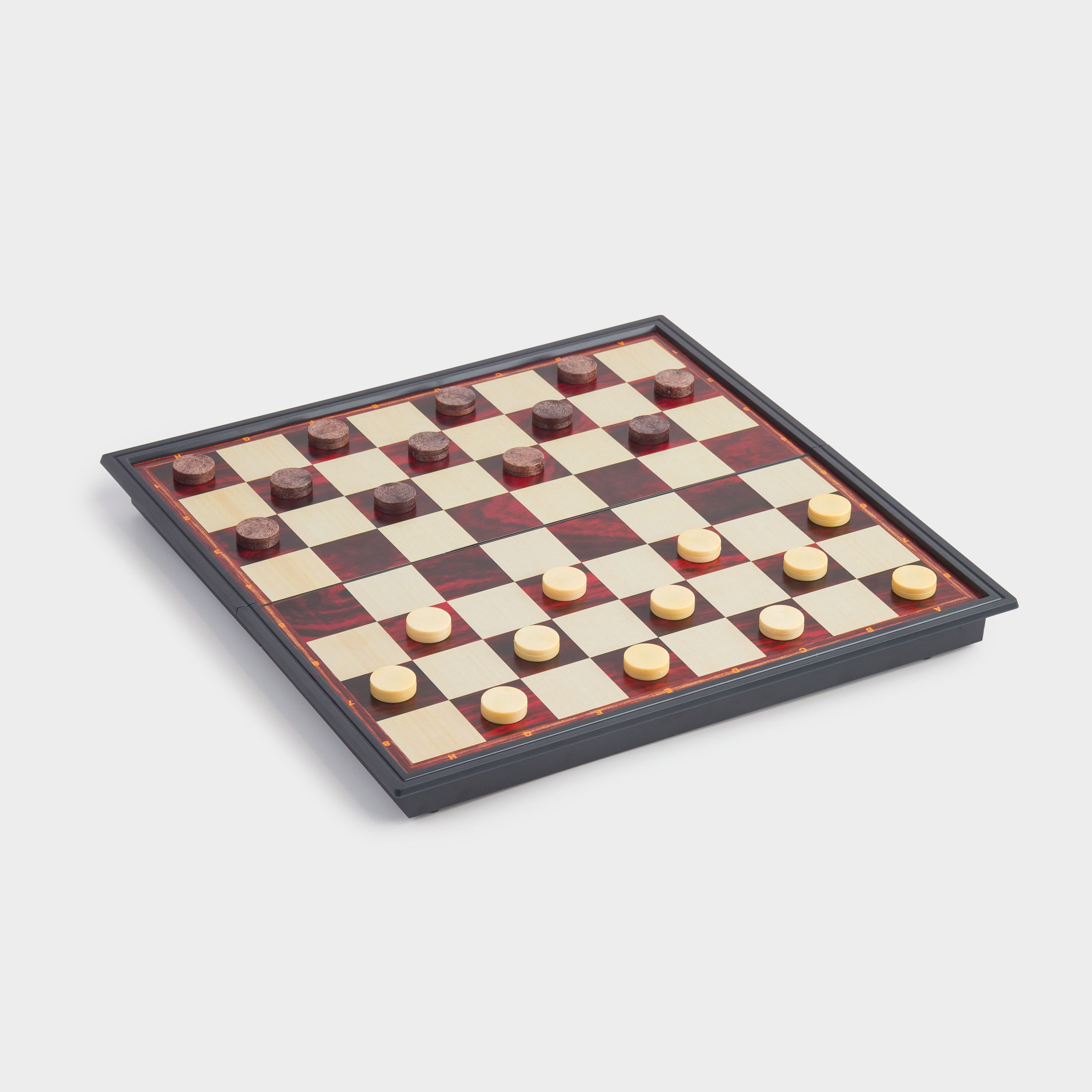 Игра настольная, 25х25 см, шашки/нарды, дорожные, пластик, Hobby light, image-0