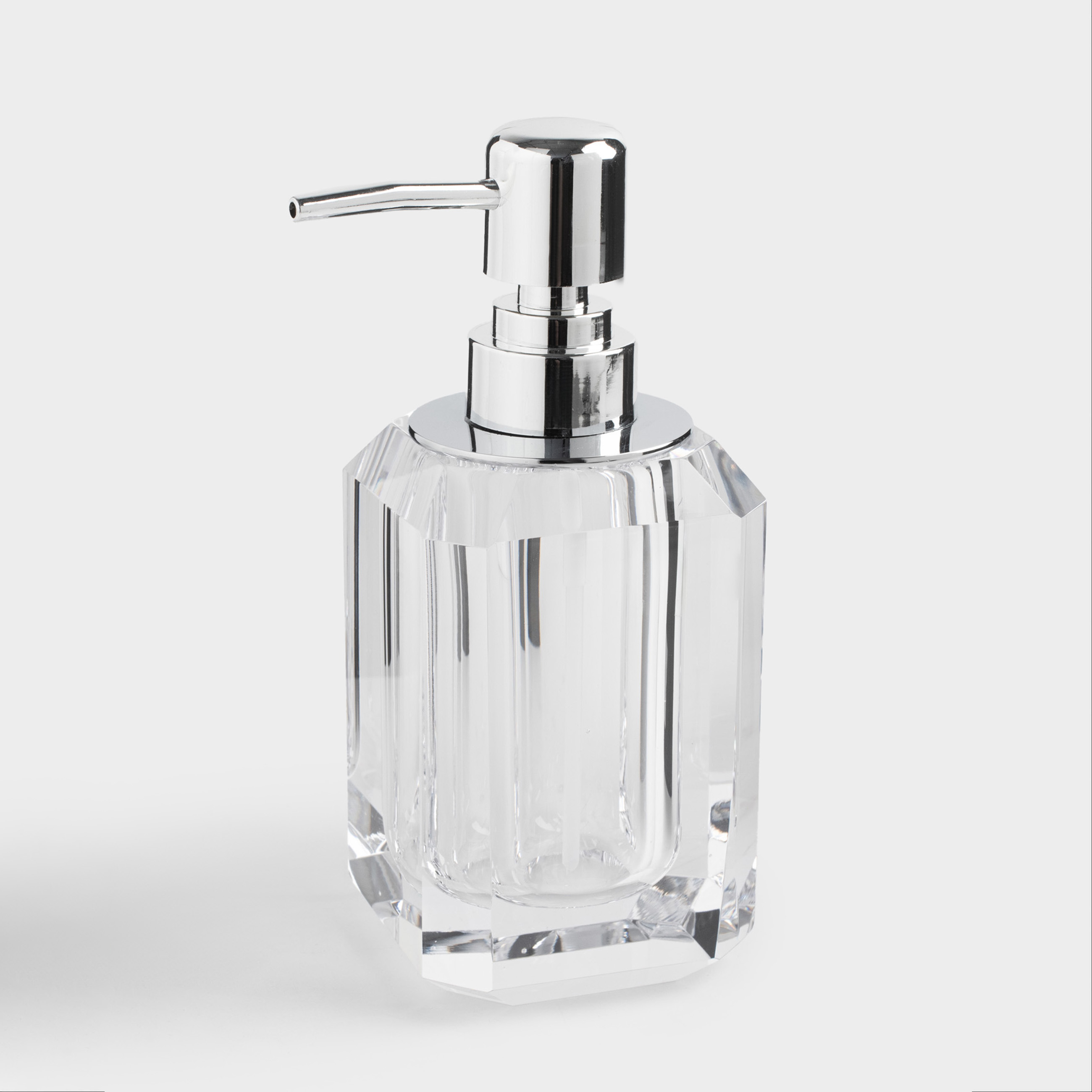 Диспенсер для жидкого мыла, 200 мл, стекло/металл, Грани, Shower Crystal Glance, image-0