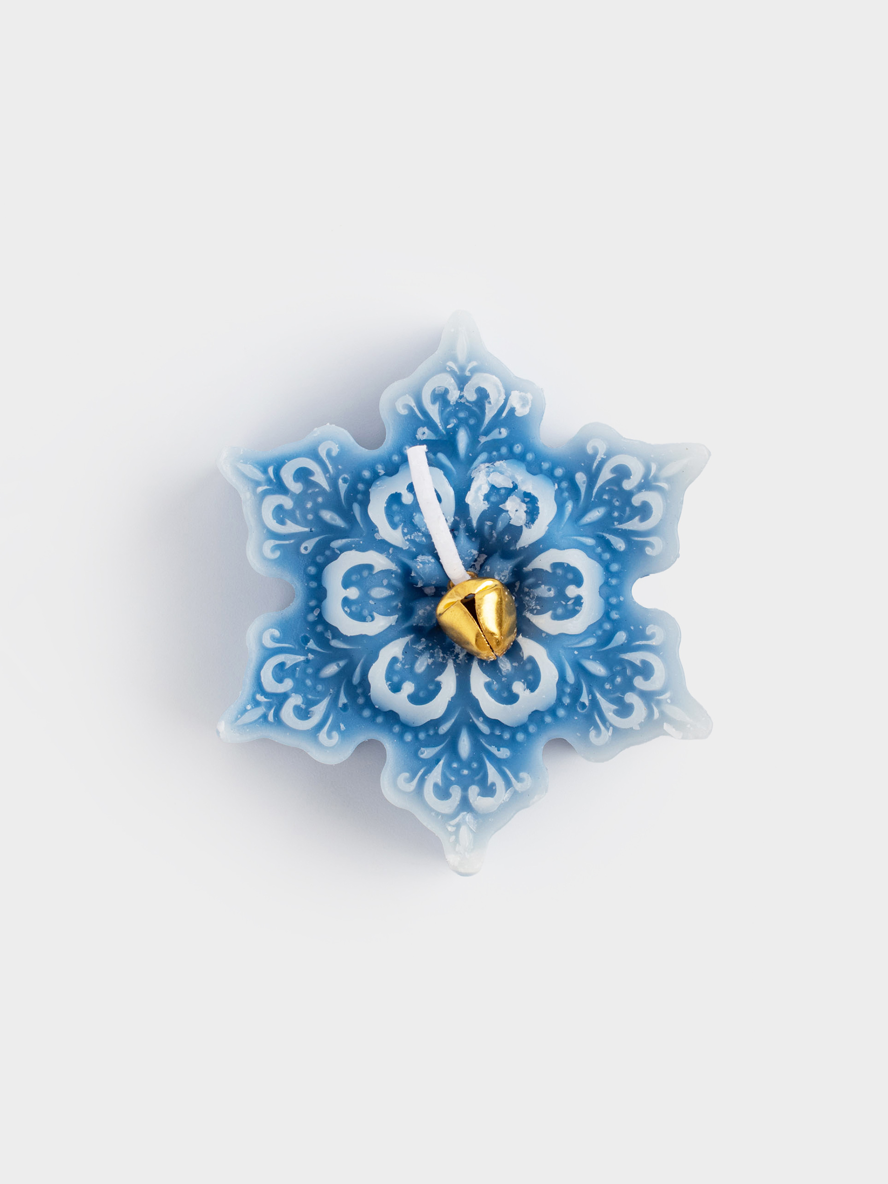 Свеча, 8 см, голубая, Снежинка, Snowfall, image-2