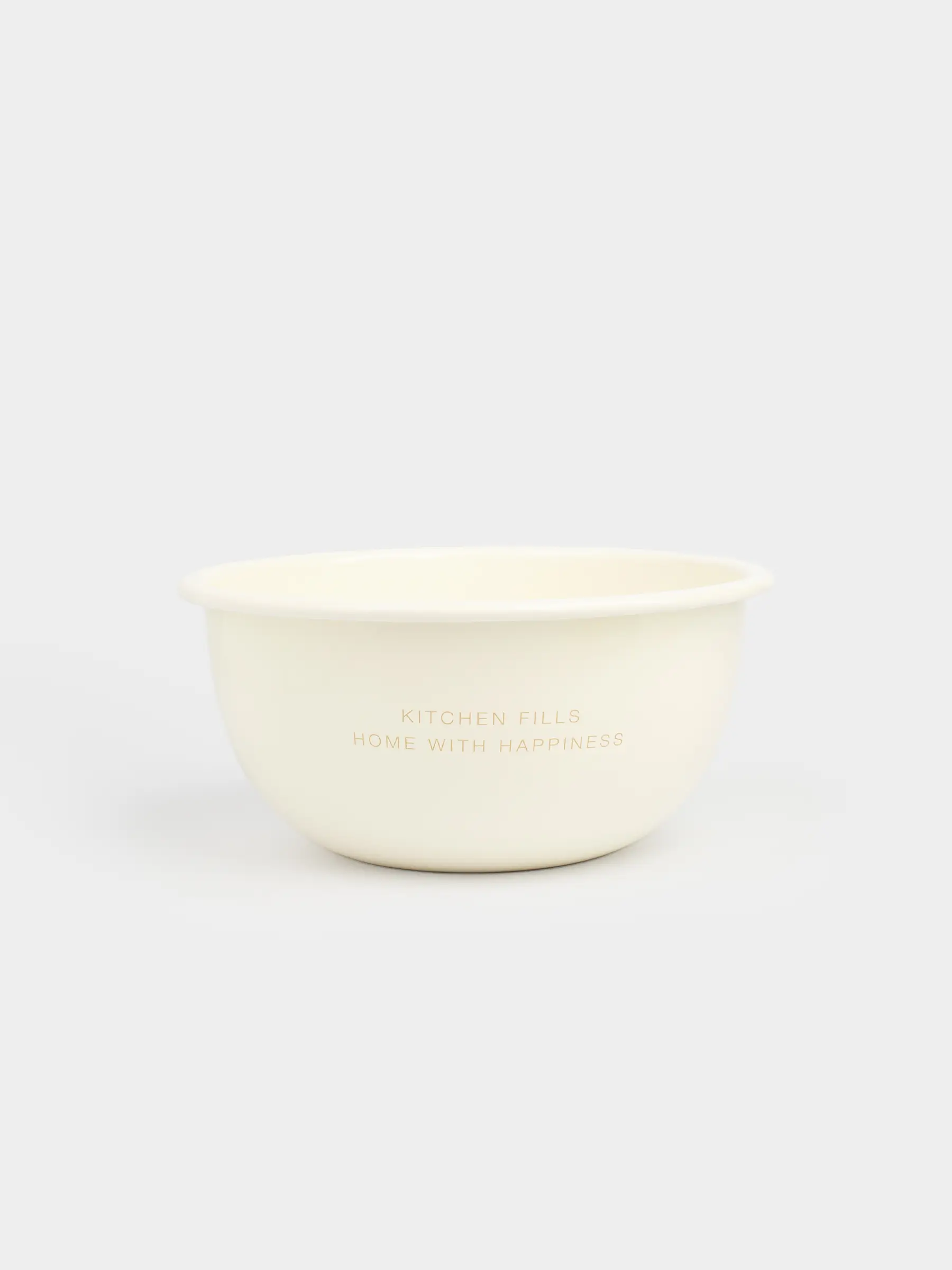 Миска, 2,4 л, металл эмалированный, молочная, с золотистым кантом, Домик, Enamel