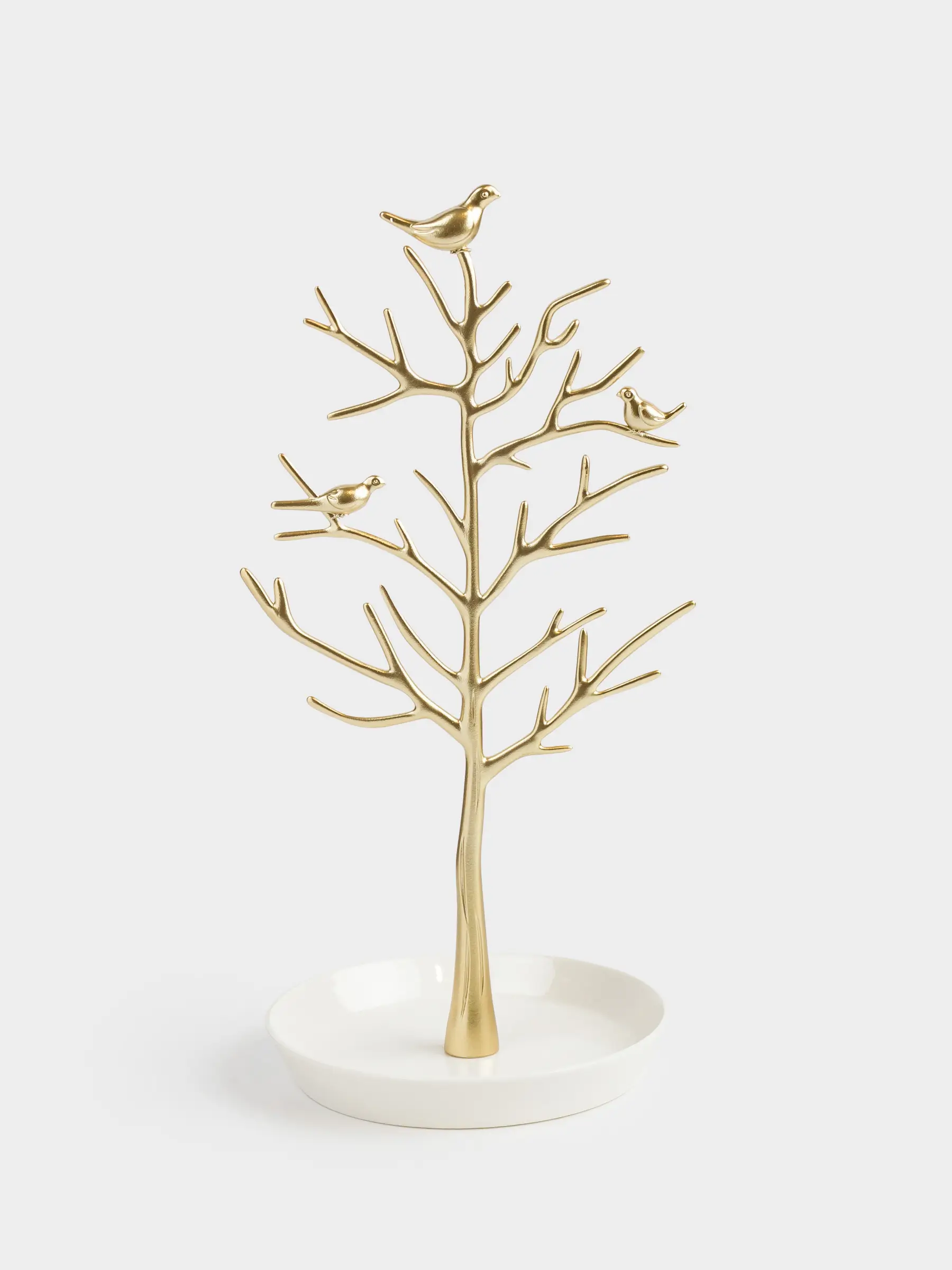 Держатель для украшений, 30 см, металл, золотистый, Дерево с птицами, Magic tree, image-0