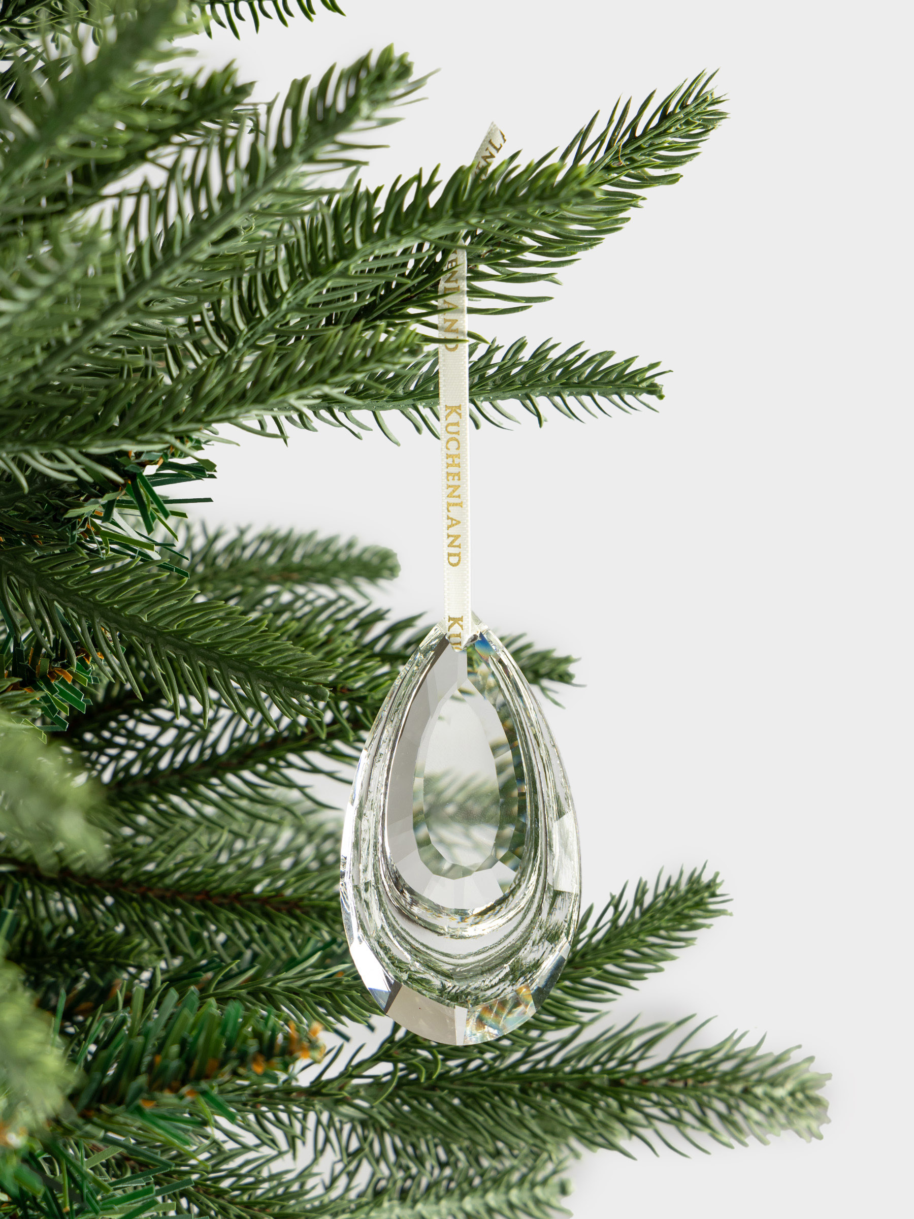 Игрушка елочная, 6х7 см, стекло, Капля, Ice crystal, image-2