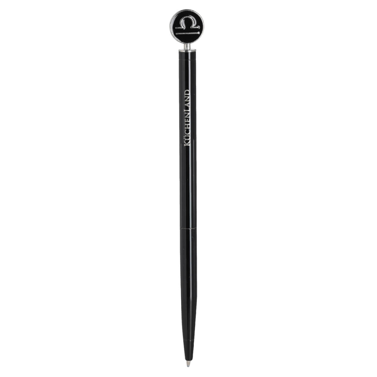 Ручка шариковая, 15 см, с фигуркой, сталь, черно-серебристая, Весы, Zodiac