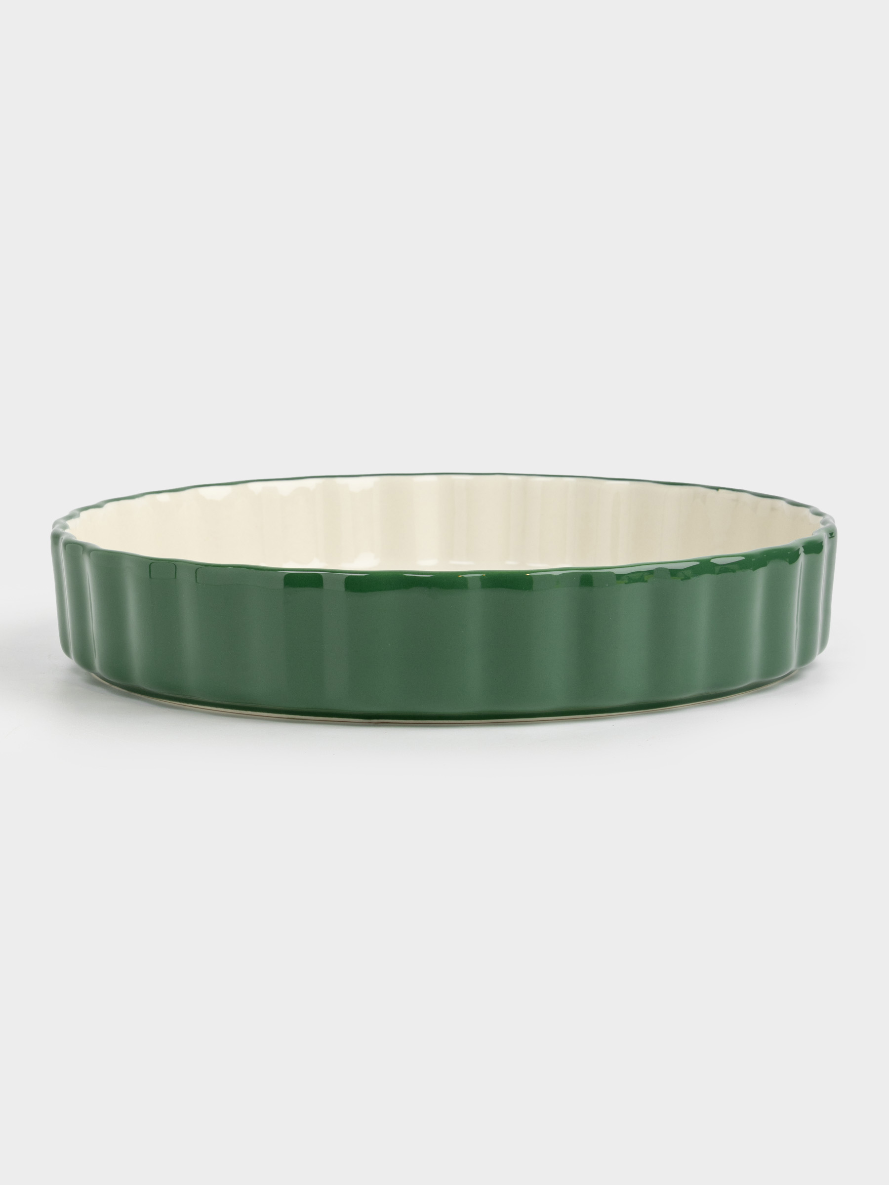Форма для запекания, 28х5 см, керамика, круглая, зеленая, Christmas green, image-0