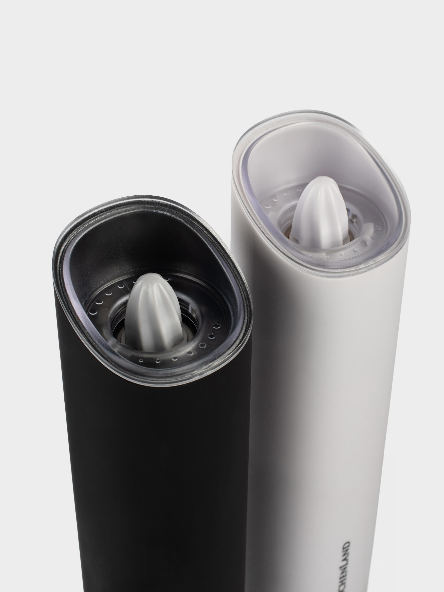 Мельница для специй, 20 см, 2 шт, гравитационная, пластик, LED W, белая/черная, B&W, image-3