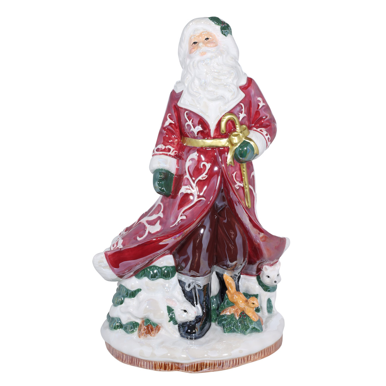 

Статуэтка, 28 см, керамика, перламутр, Дед мороз в красной шубе, Christmas glaze