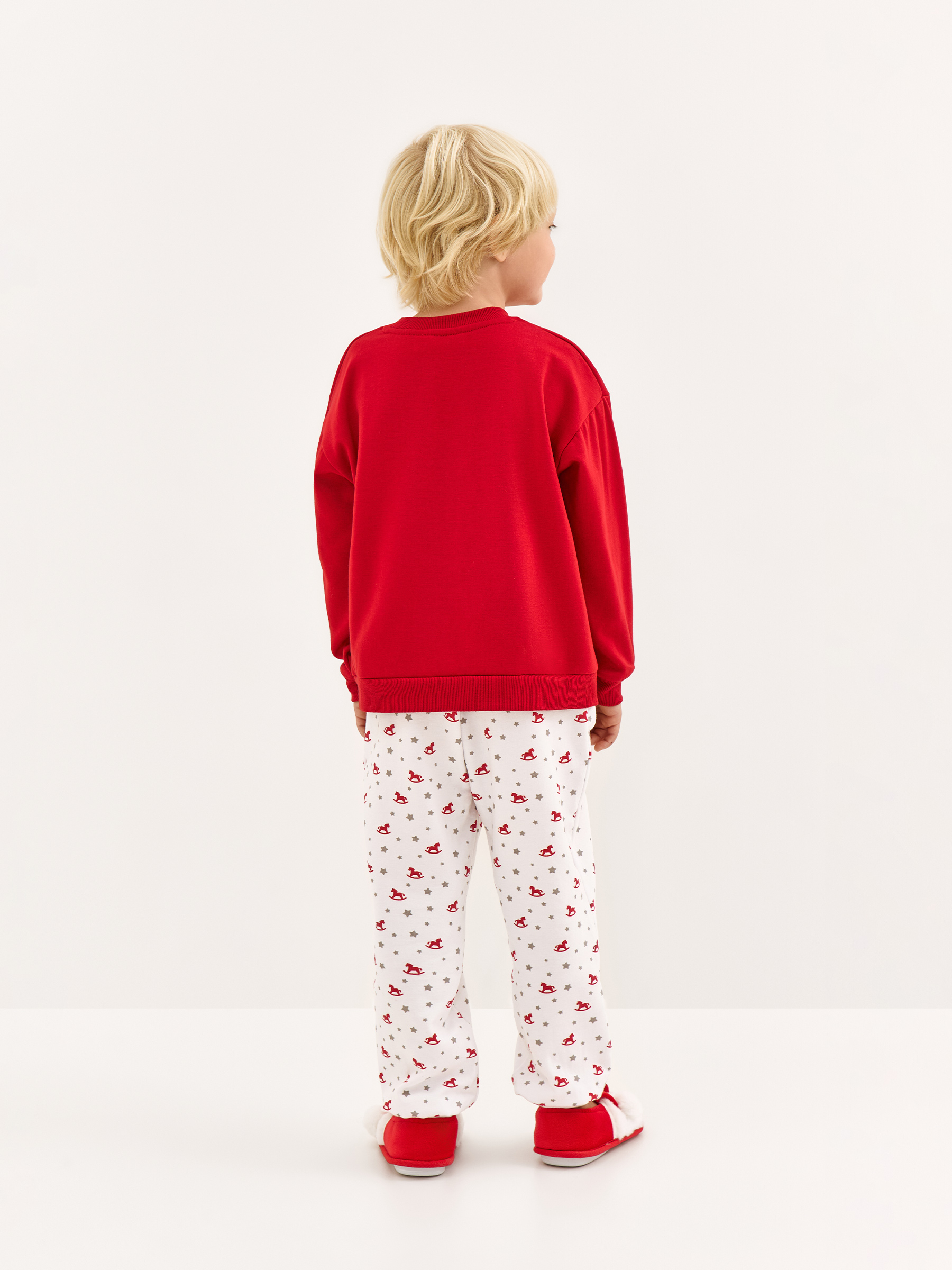 Комплект детский, домашний, р. 104 см, полиэстер/вискоза, красно-белый, Jodie-k, image-4