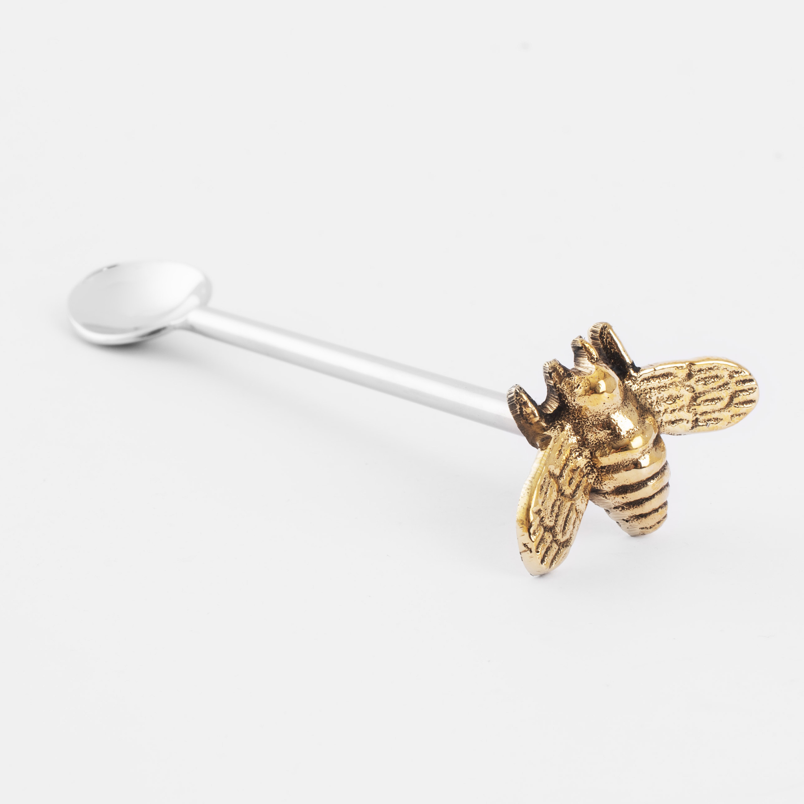 Ложка десертная, 14 см, металл, серебристо-золотистая, Пчела, Honey изображение № 2