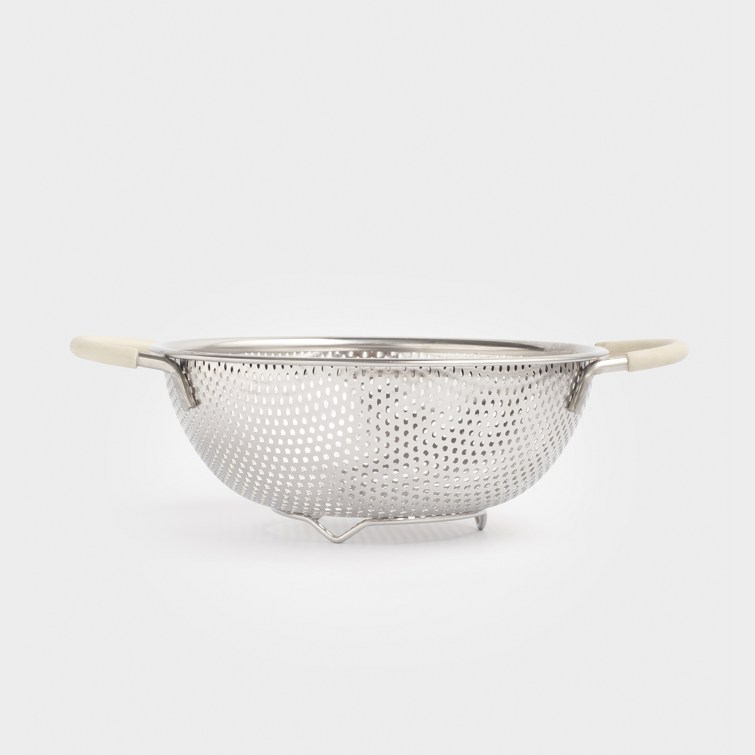 Дуршлаг 19 см с двумя ручками стальсиликон бежевый Sieve 990₽