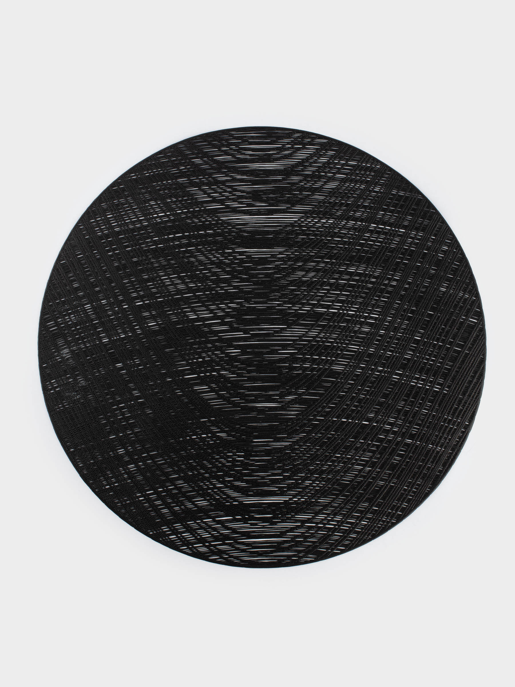 Салфетка под приборы, 38 см, ПВХ, круглая, черная, Azhur Grid, image-0